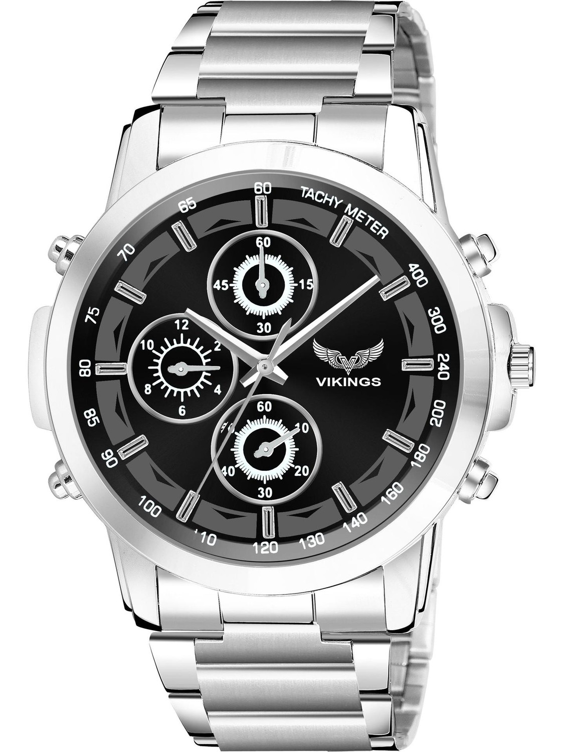 VIKINGS Chronograph Style Analog Watch for Men Black - Image 1