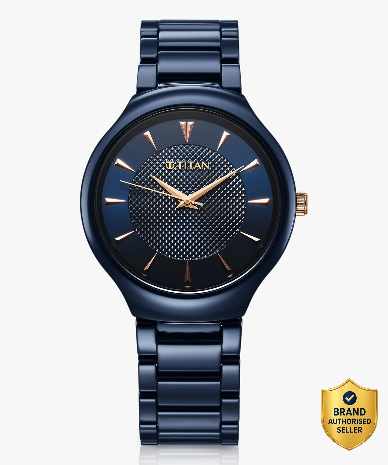 Image of Titan Ying Yang Automatic Blue Dial Blue Leather Strap Analog Watch - For Men 90222WL01