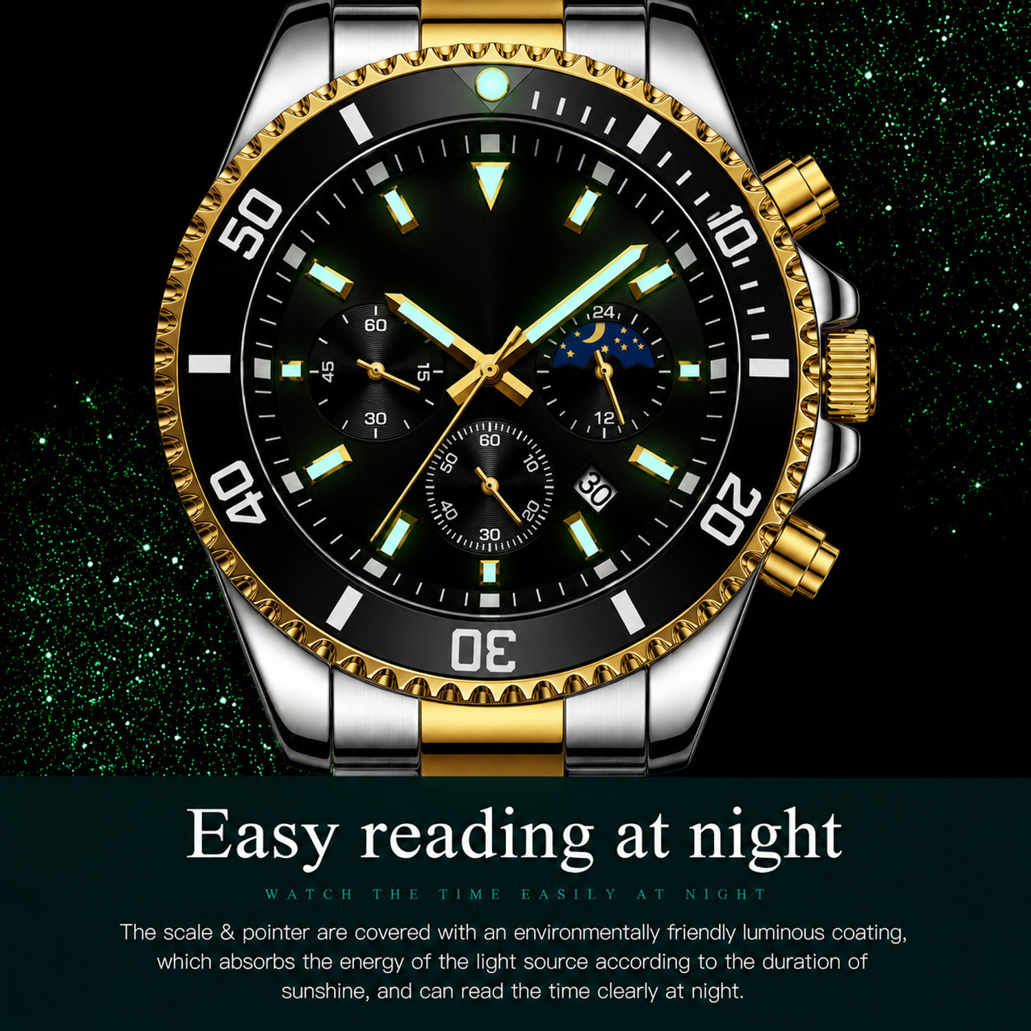 Image of Kitcone Analog mens watches watches for men 112J Analog Watch - For Men MENS WATCHES WATCHES FOR MENS LATEST STYLISH GOLDEN METAL DIAMOND STUDDED 112J