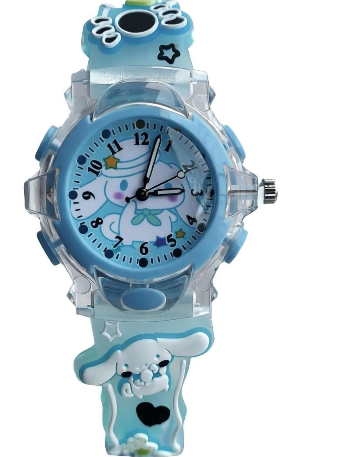 Image of MAAN INTERNATIONAL Kids Butterfly Fantasy Cartoon LED Light Purple Silicone Strap Analog Watch - For Boys & Girls BF-PURPLE