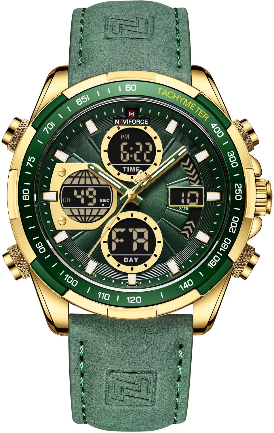 Naviforce NF9197L Analog-Digital Watch - Gold - Image 1