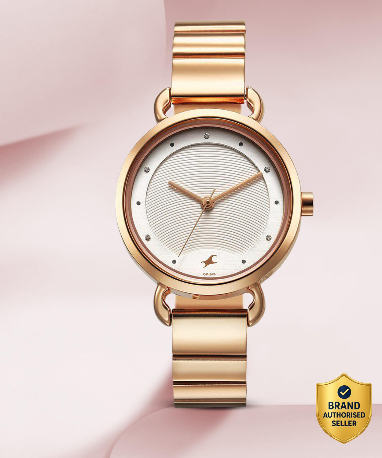 Fastrack Fastrack Pulse White Dial Rose Gold Stainless Steel Strap Analog Watch - For Girls