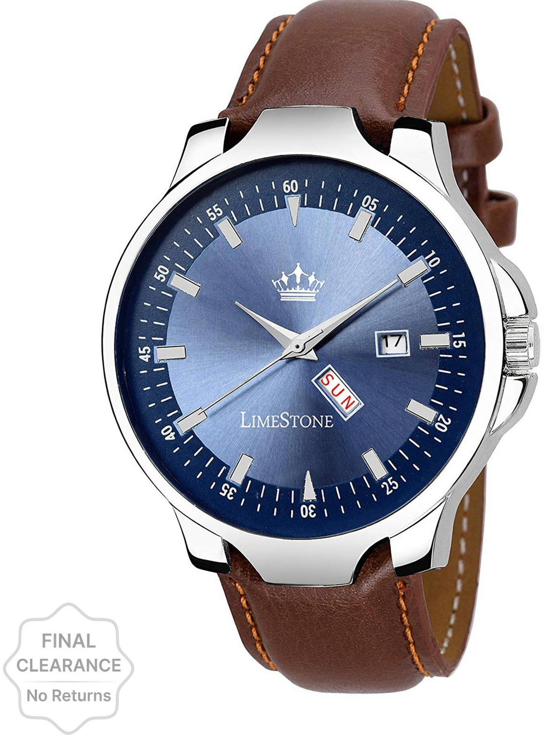 Image of LIMESTONE Day-Date Functioning Blue-Tan Quartz Analog Watch - For Men LS2777