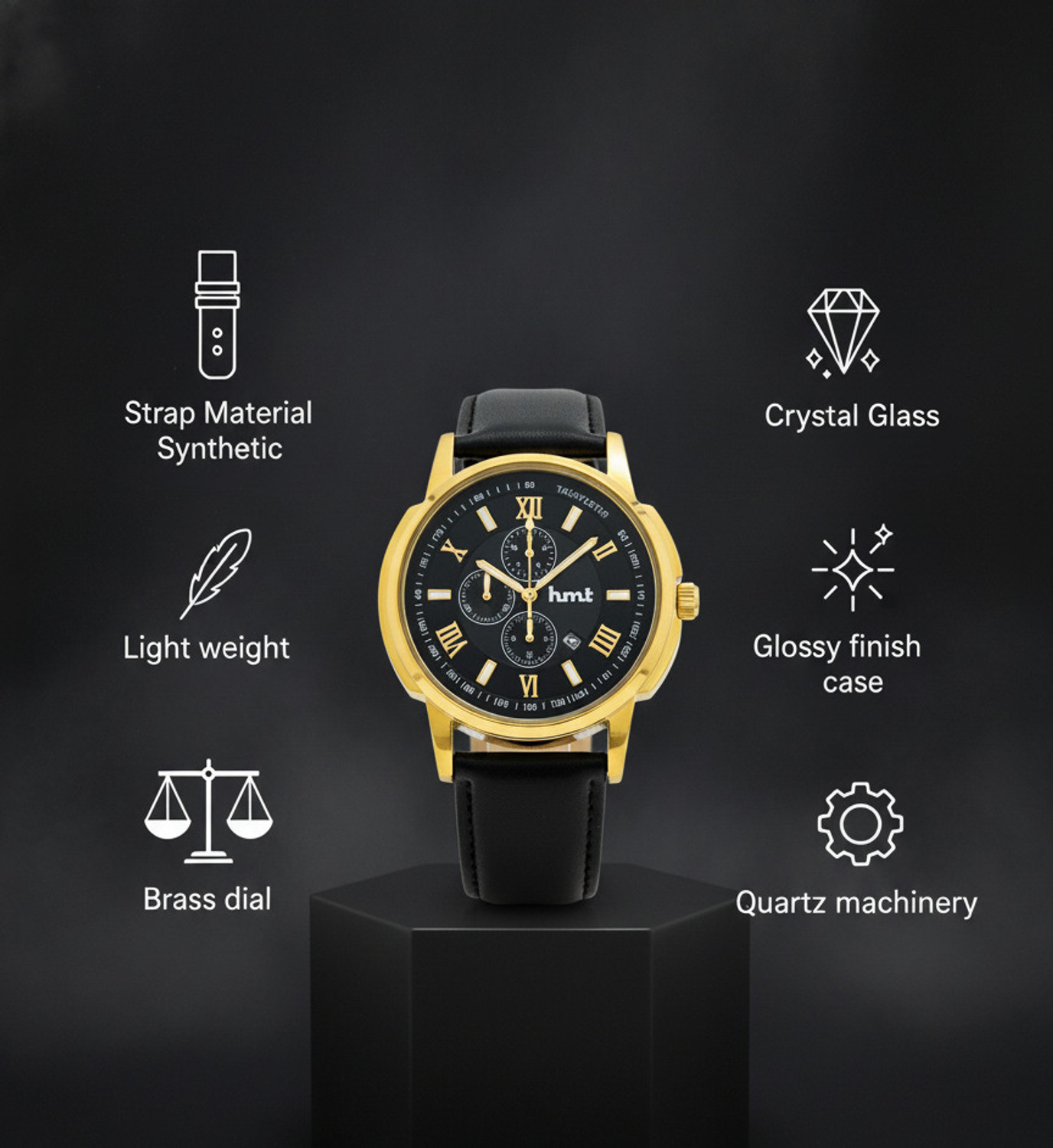 Image of hmt QUARTZ Plain Square Original Silver Plated For Boys Analog Watch - For Men 440 Silver Dial 2 Tone Chain