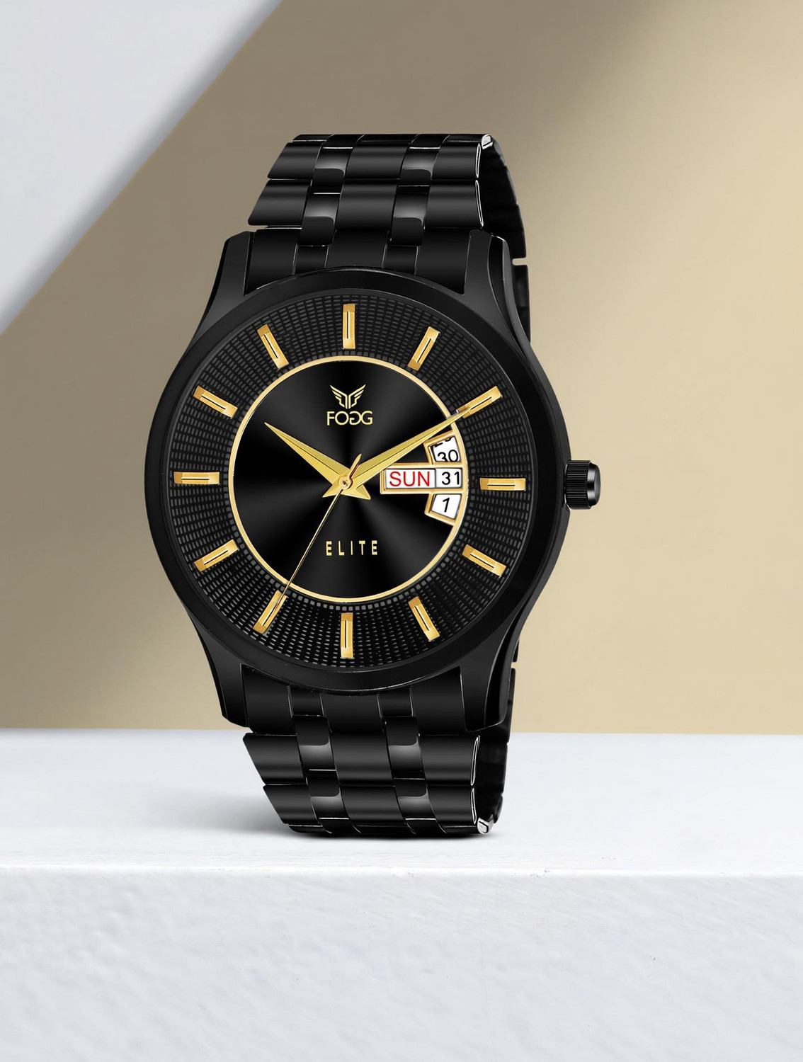 FOGG Elite Series Gold Platted Watch 2503-BLACK - Image 1