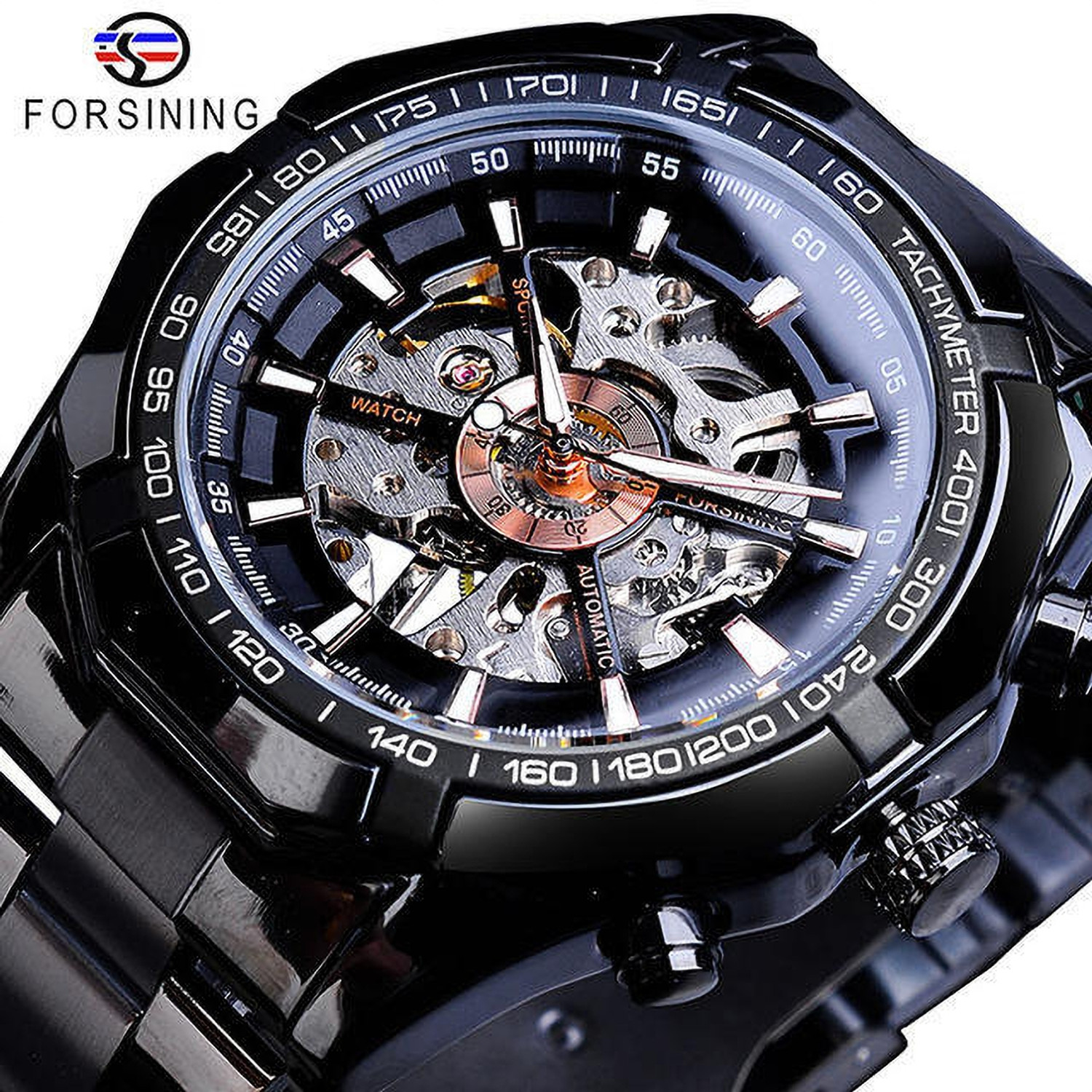 Forsining Men's Skeleton Sport Watch - Image 1