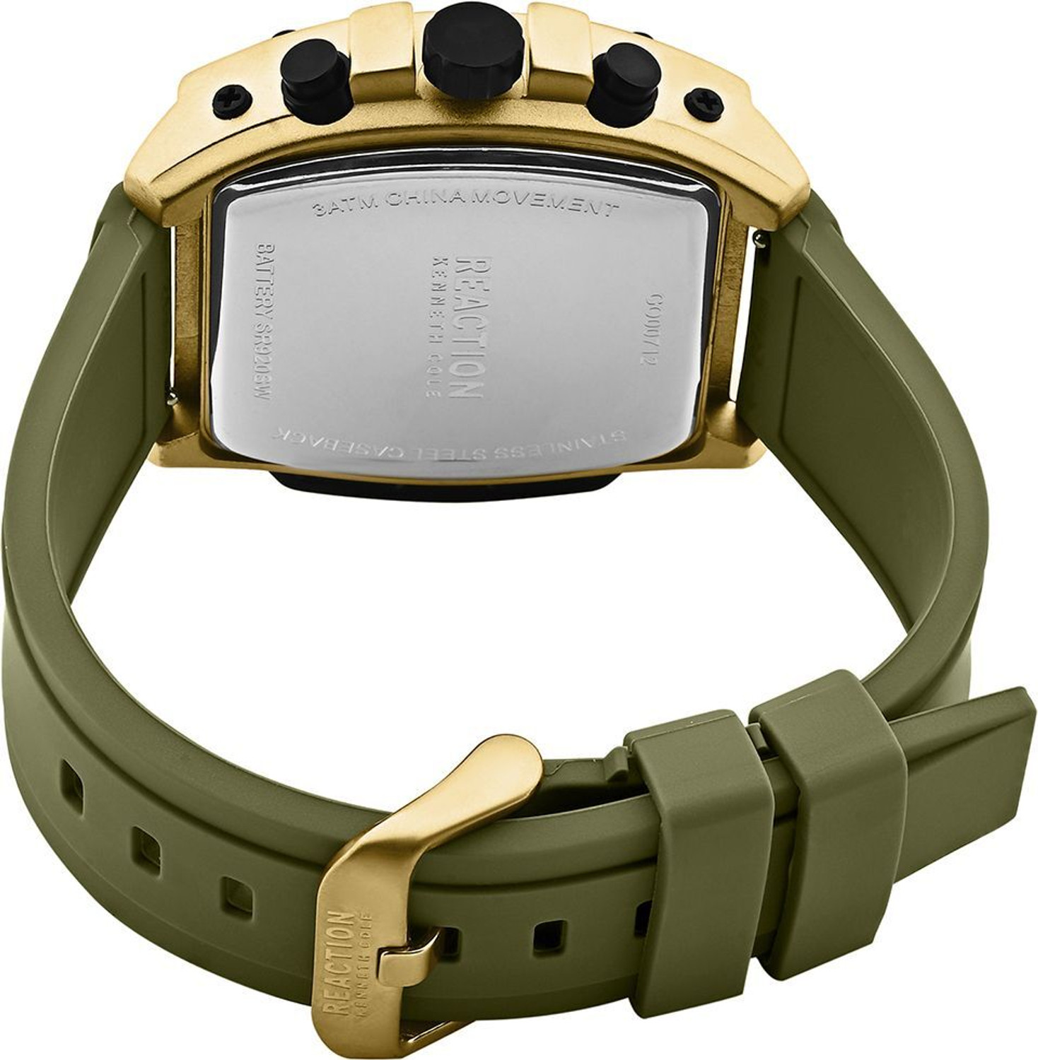 Image of Kenneth Cole Reaction Men's Green Chronograph Watch | Green Tonneau Dial Analog Watch - For Men KRWGO0071204