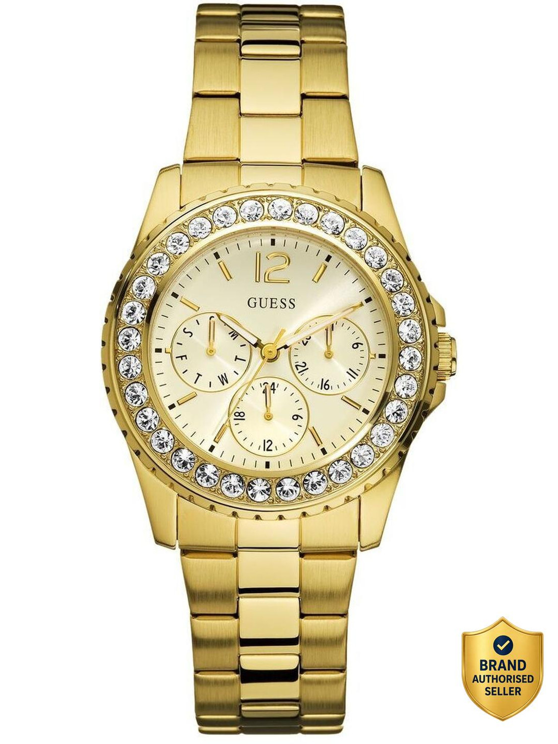 GUESS U12005L1M White Round Analog Watch - For Women