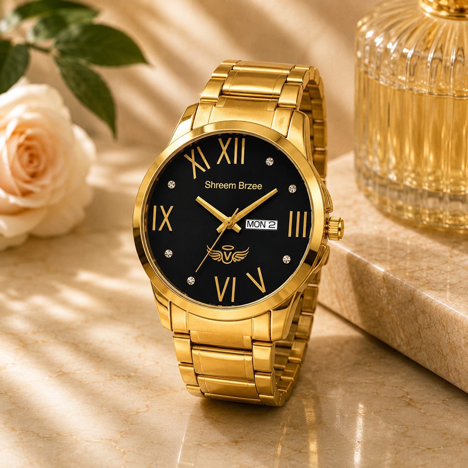 Image of JARAGAR Luxury Unisex Genuine Men Mechanical Automatic White 3D dial Diamond Blue Hands 24 Hour Week Date Wrist Analog Watch - For Men & Women JAG6348