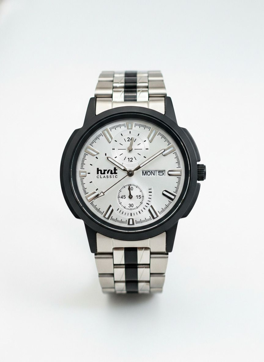 Image of hmt QUARTZ Plain Square Original Silver Plated For Boys Analog Watch - For Men 440 Silver Dial 2 Tone Chain