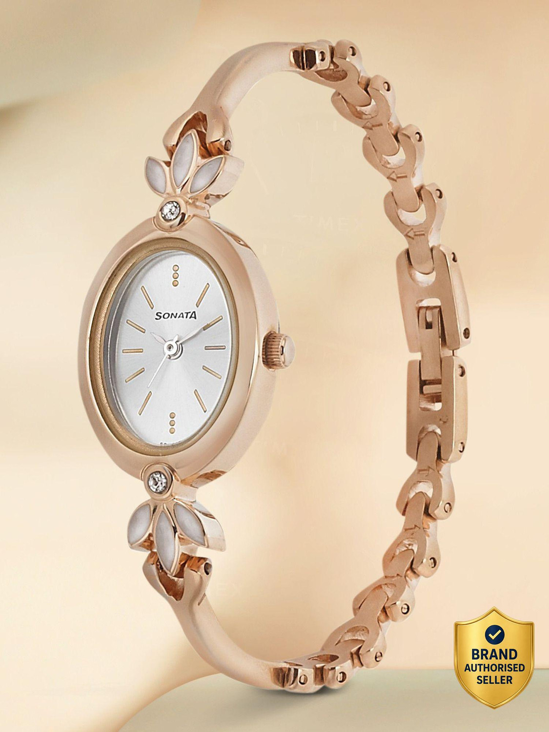 Sonata Blush Women's Analog Watch, Rose Gold Strap, Pink - Image 1