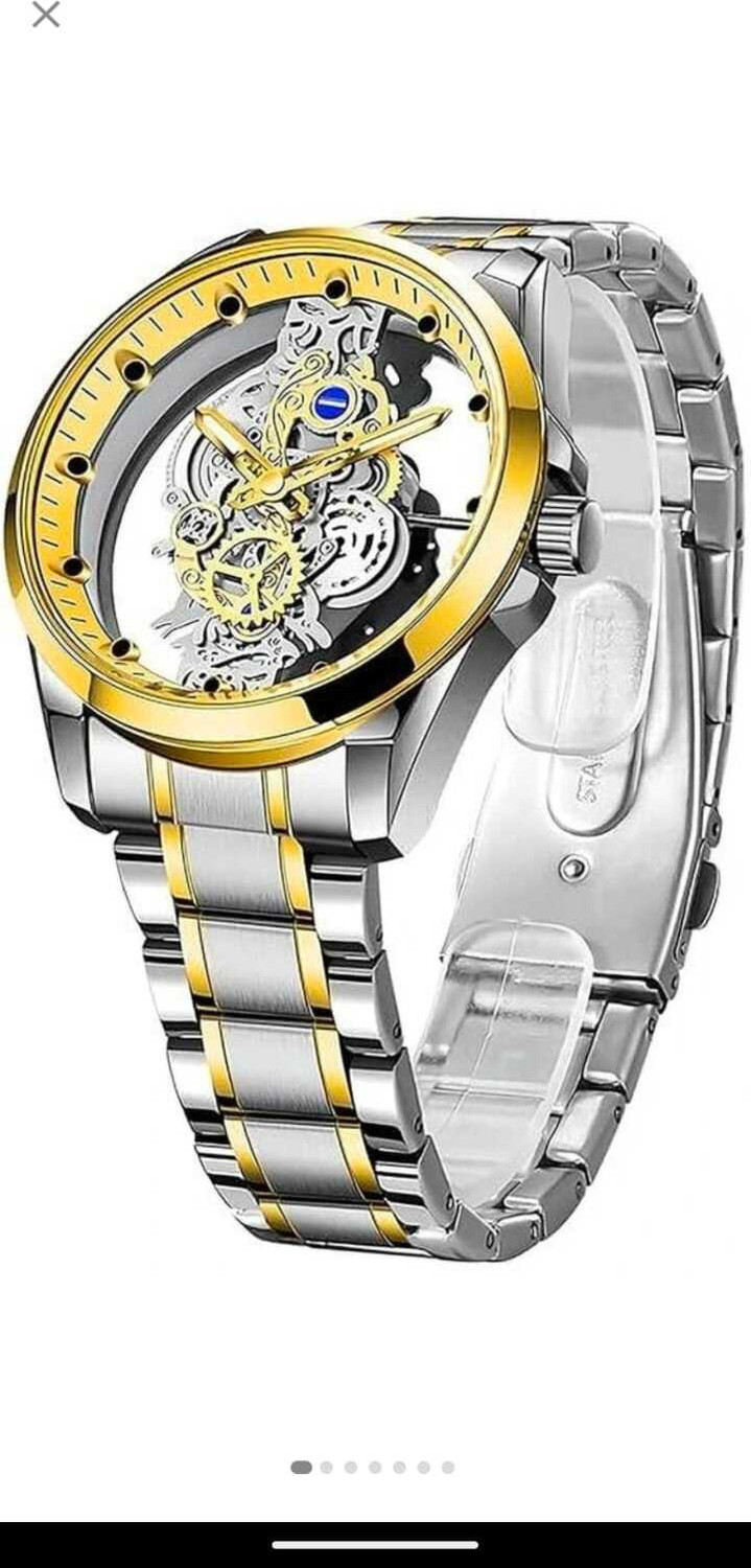 Image of Trendy Styler Double tone Mens Transparent Skeleton design Analog Watch - For Men Skeleton TS-0007