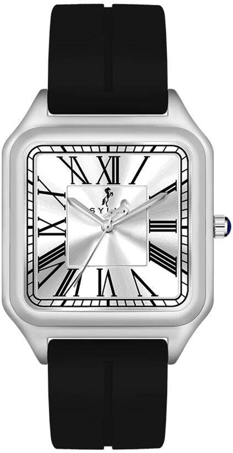 Image of Sylvi SY-1037-OPUS-SILICONE Analog Watch - For Men Opus Black Silicone Strap Watch for Men