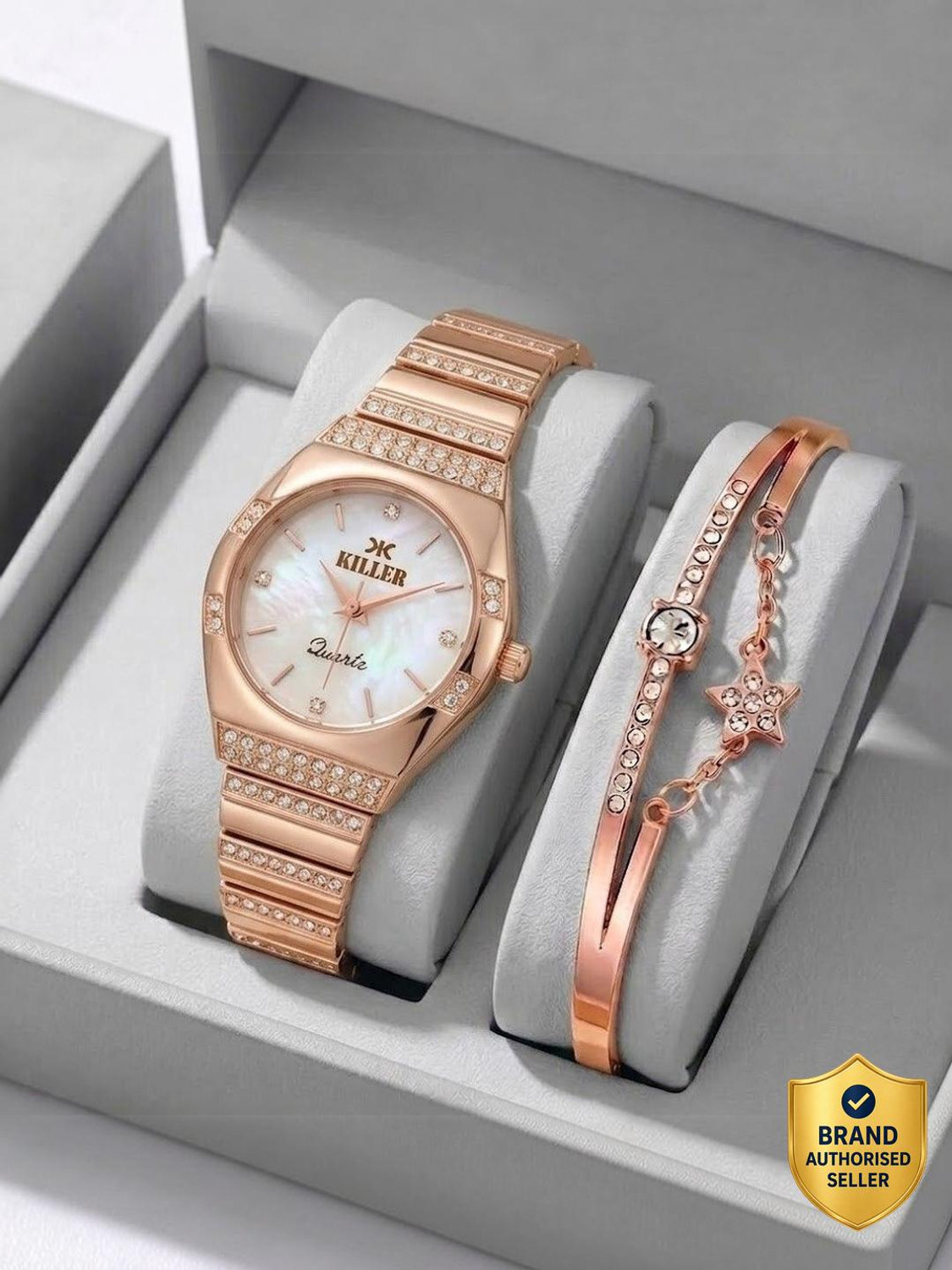 Image of KILLER Capsul Shape Rose gold watch03 Analog Watch - For Women Women Copper Analogue Watch with Emerald Green Oval Dial