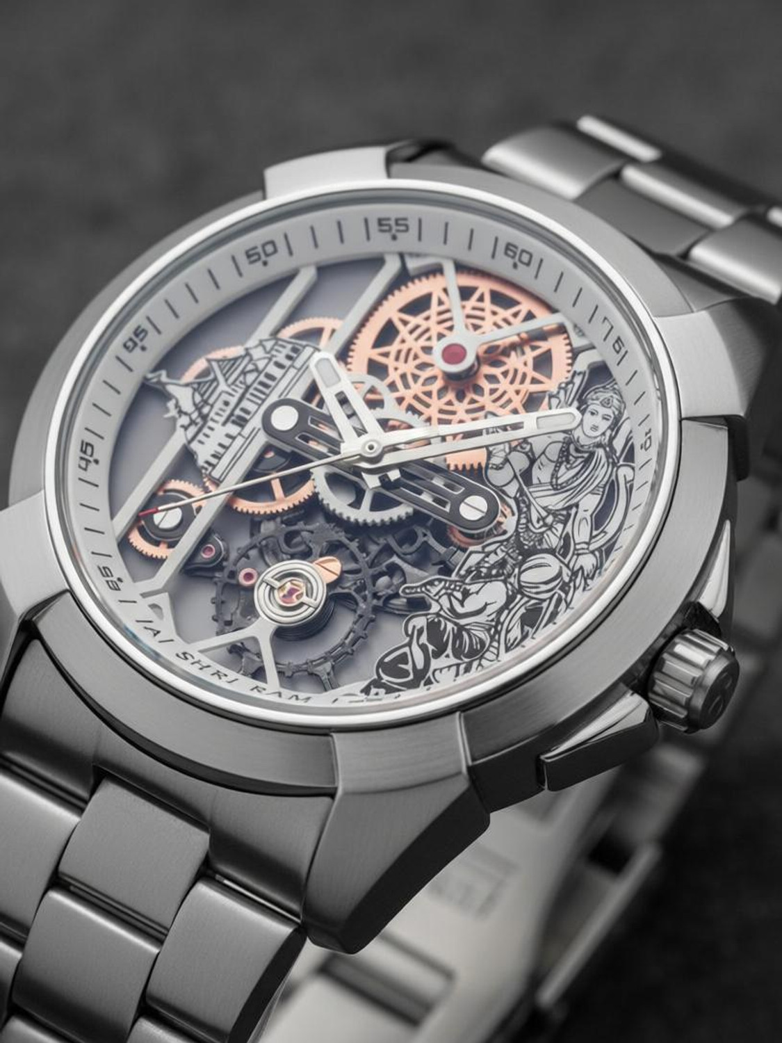 INSHASALE JAI SHRI RAM Skeleton Automatic Watch Analog Watch - For Men JSR-SKL-40 - Image 1