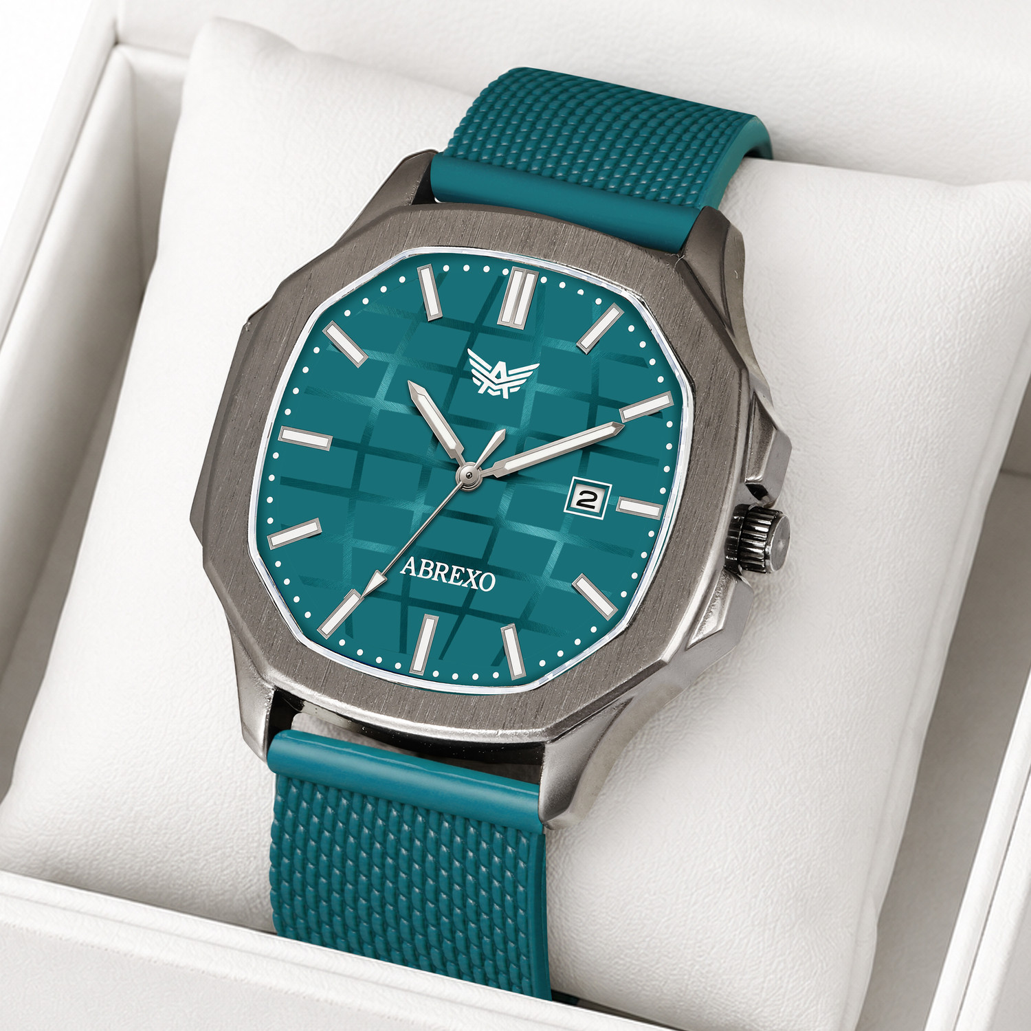 ABREXO Phantom Series Gun Metal Blue Mesh Analog Watch - Image 1