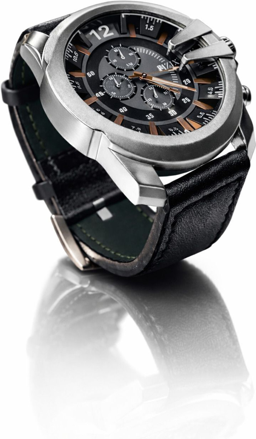 Image of MAAN INTERNATIONAL Prime Collection Dual Dial Quartz Black Silicone Strap Analog Watch - For Men MI-DD-GREY-04