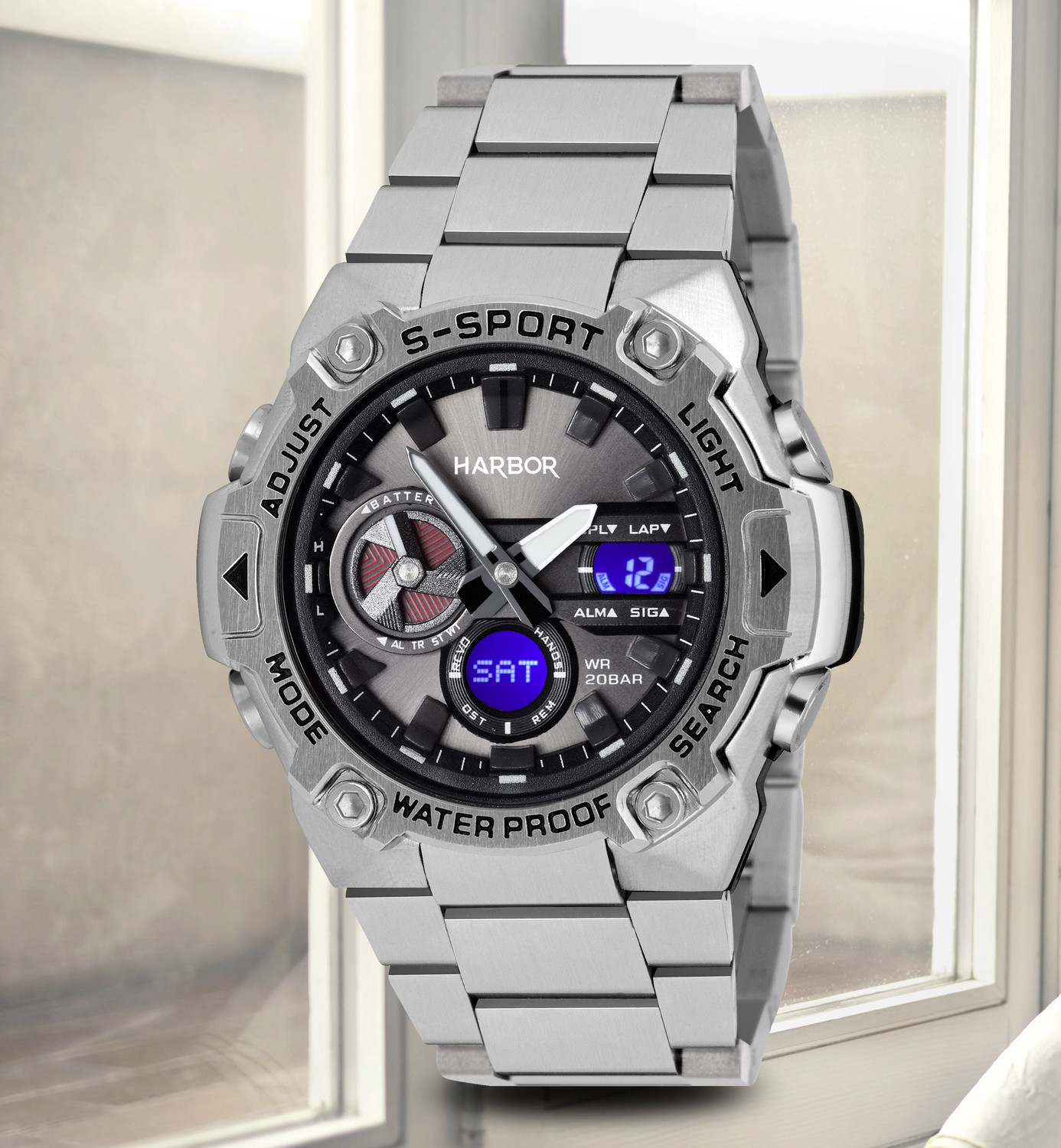 Image of Harbor High-tech analog-digital watch for men Analog-Digital Watch - For Men World time watch with analog-digital display, built for active lifestyles