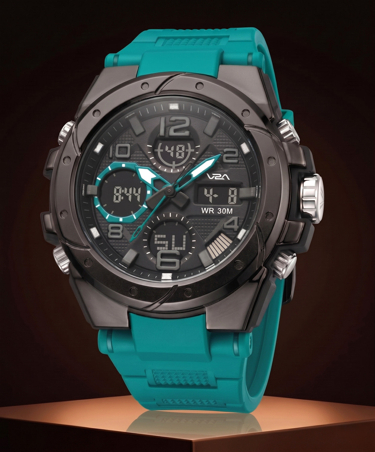 V2A Styrke 5110 Analog Digital Watch for Men | Hybrid Multi Display Dial Analog-Digital Watch - For Men Alarm Stopwatch Day Date 12/24 Hr | TPU Strap | 30M Water Resistant - Image 1