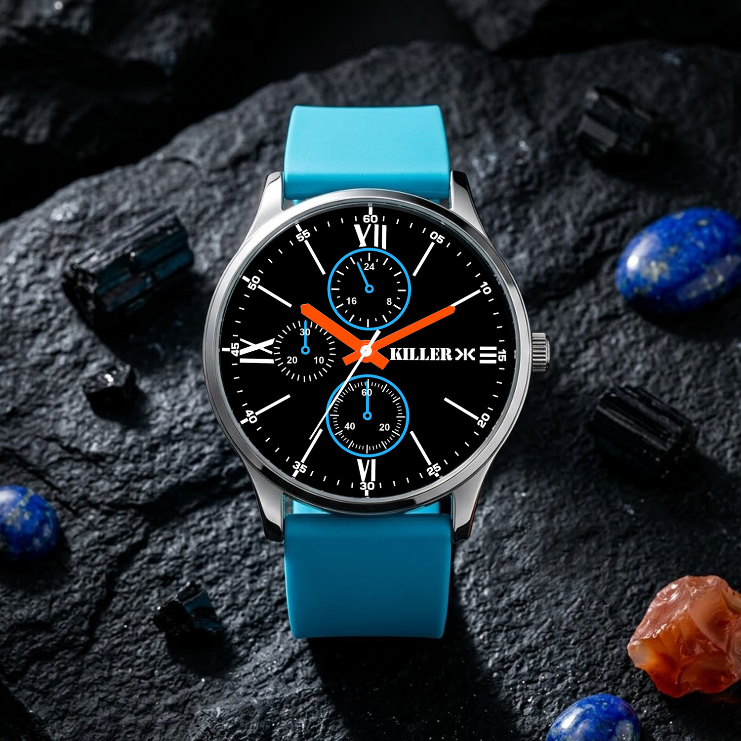 Image of KILLER Analog Watch - For Men | with Designer Skeleton Dial Silicone Strap | Stylish Casual Wear Wrist Watch