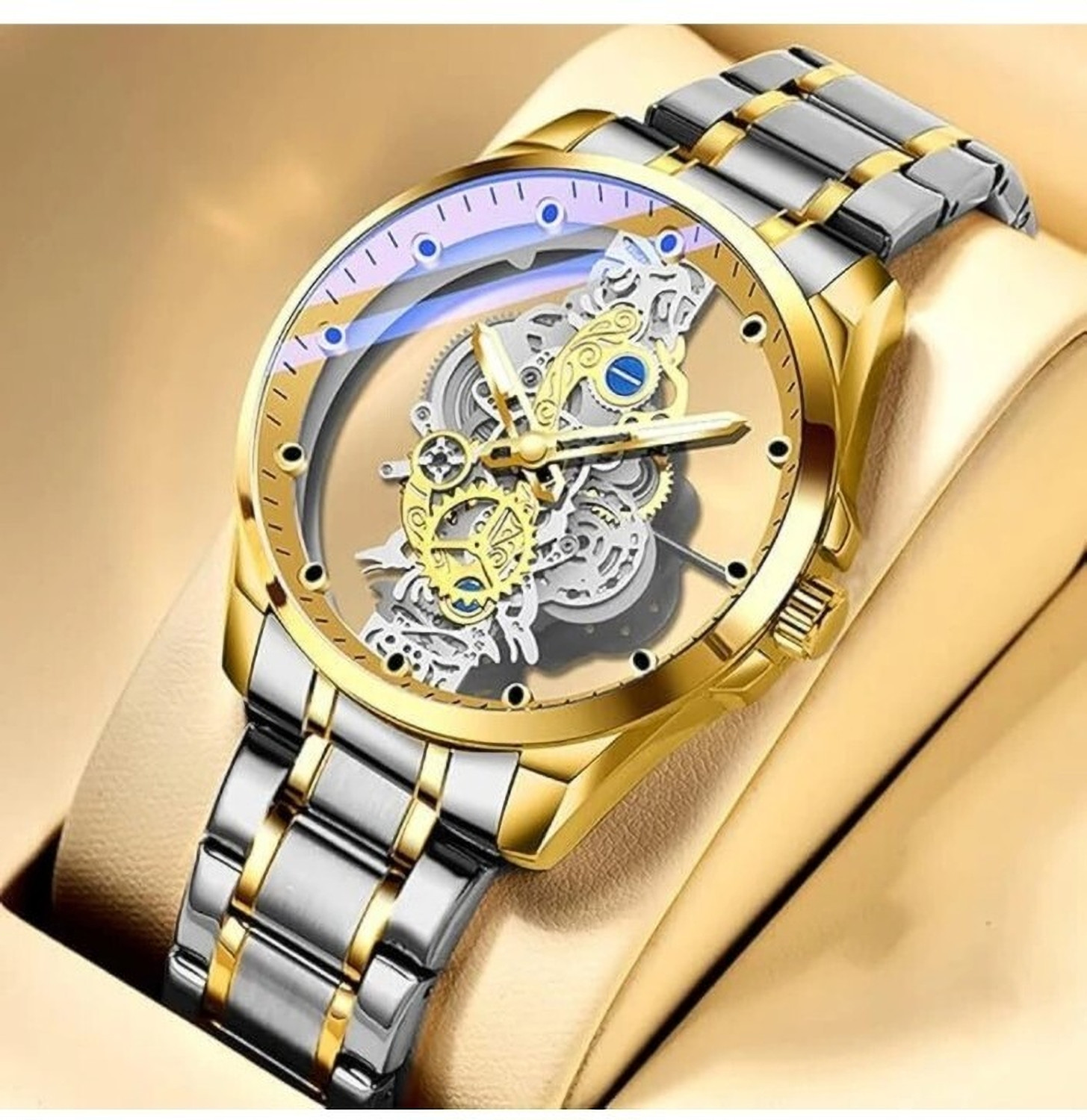 Image of Trendy Styler Double tone Mens Transparent Skeleton design Analog Watch - For Men Skeleton TS-0007