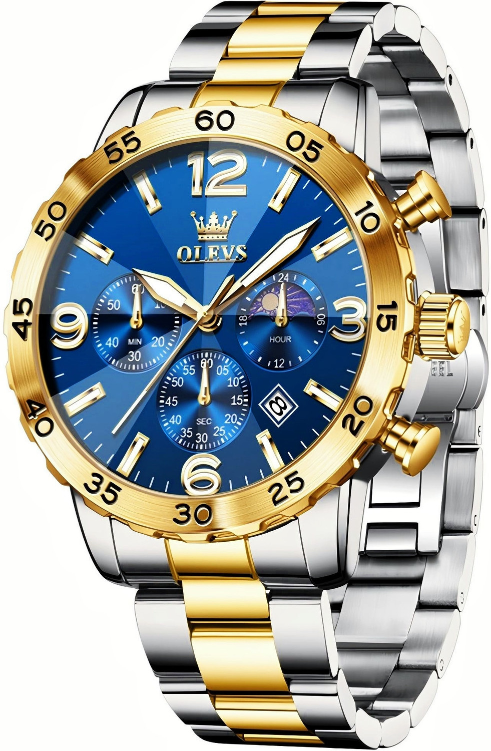 Image of Kitcone Analog mens watches watches for men 112J Analog Watch - For Men MENS WATCHES WATCHES FOR MENS LATEST STYLISH GOLDEN METAL DIAMOND STUDDED 112J