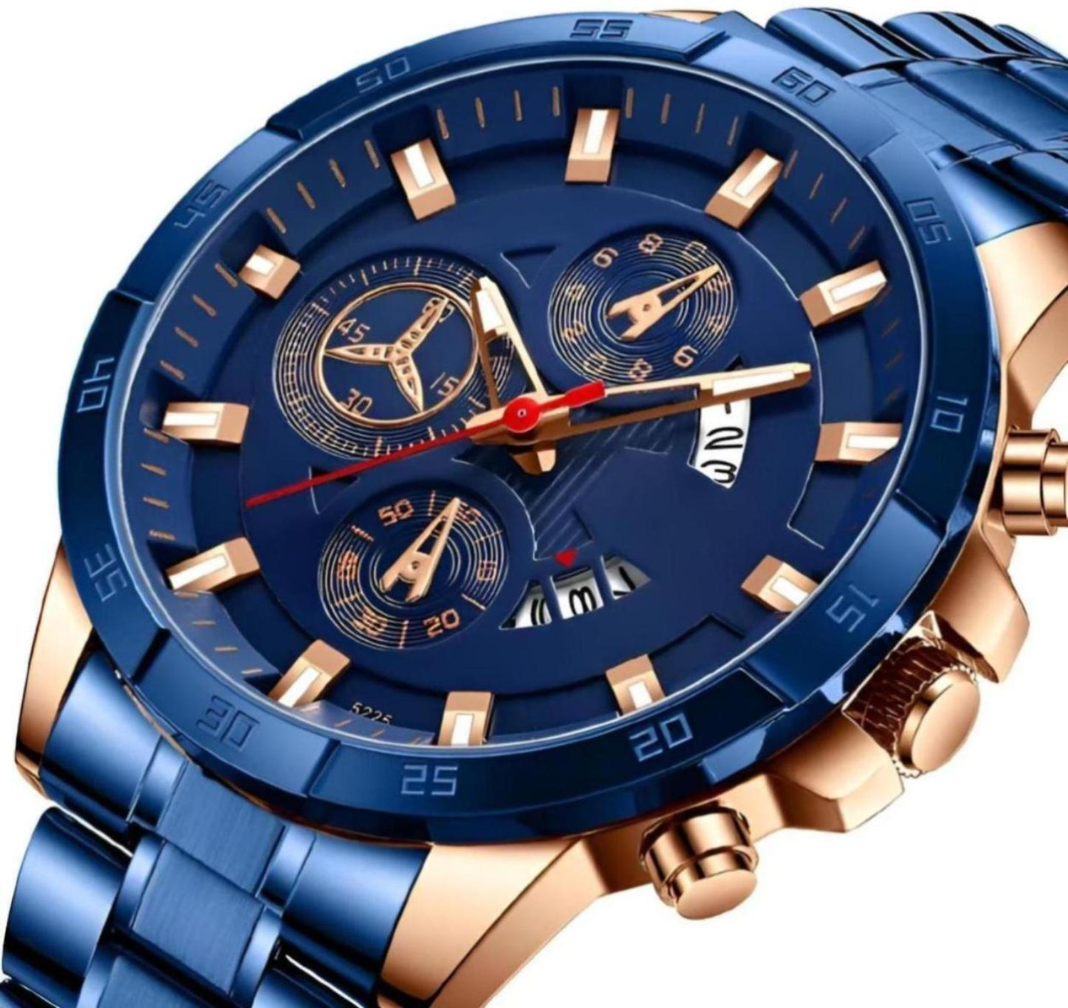 Image of Kitcone Analog mens watches watches for men - NIJ26 Analog Watch - For Men MENS WATCHES WATCHES FOR MENS LATEST STYLISH GOLDEN METAL DIAMOND STUDDED- NI26