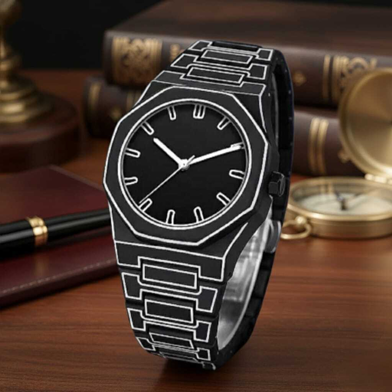Image of TAOSTRY Aura black Analog Watch SABR Premium Analog Series Watch Analog Watch - For Men & Women Aura Premium Men White Wrist Waterproof Lightweight Men Watch