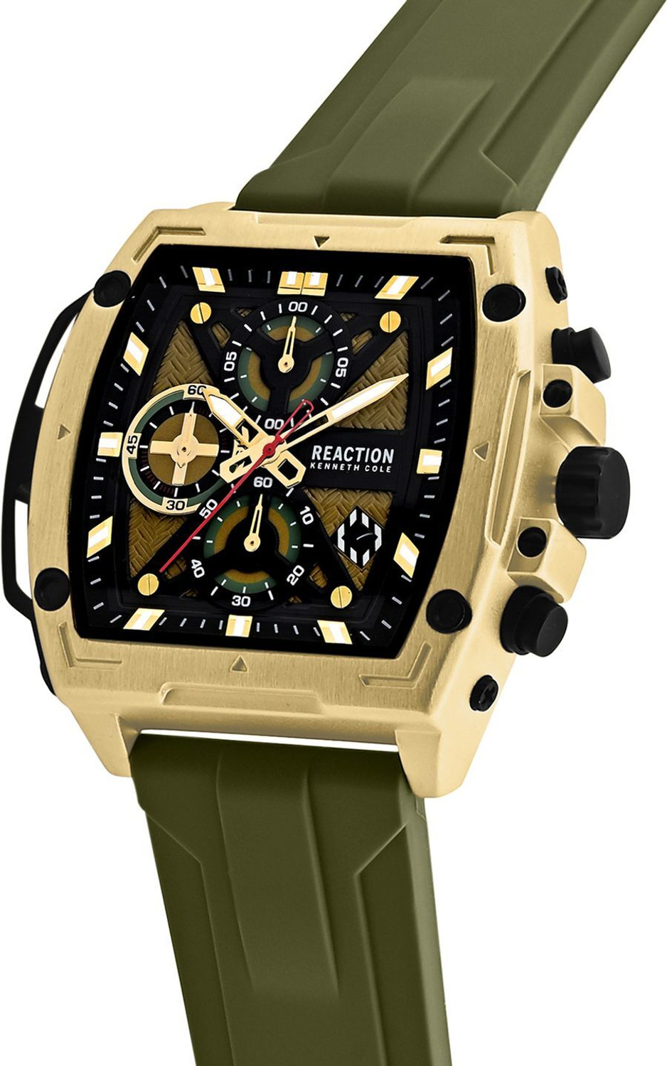 Image of Kenneth Cole Reaction Men's Green Chronograph Watch | Green Tonneau Dial Analog Watch - For Men KRWGO0071204