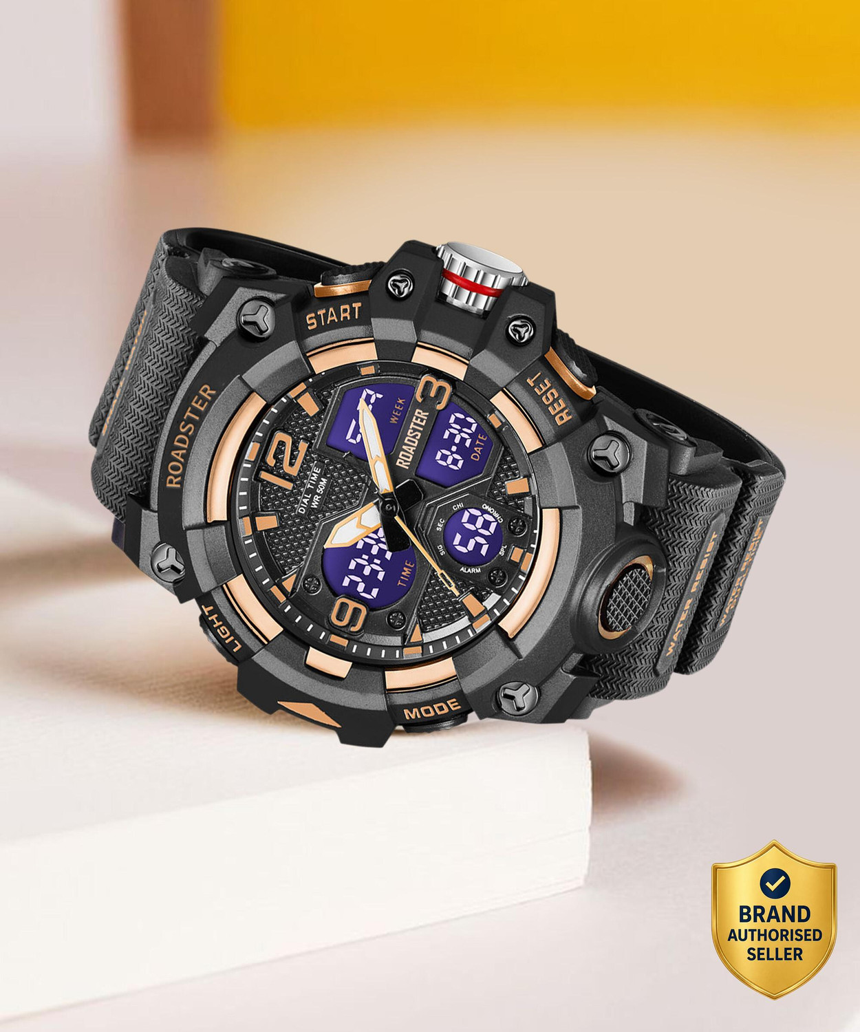 Image of Roadster Waterproof Multi-Functional Wrist Analog-Digital Watch - For Men 100836346