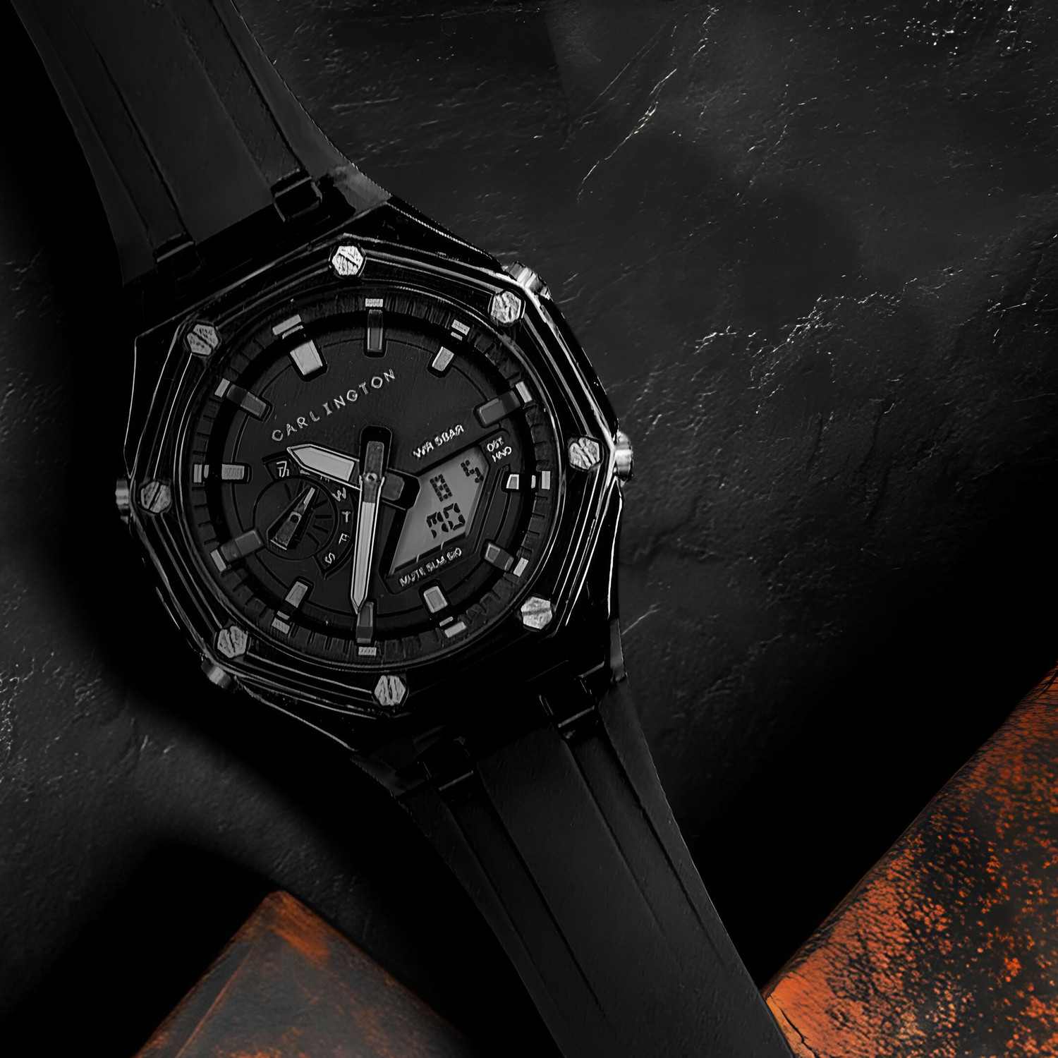 Image of Carlington Velocity Series Analog-Digital Watch - For Men CT 8088 Black