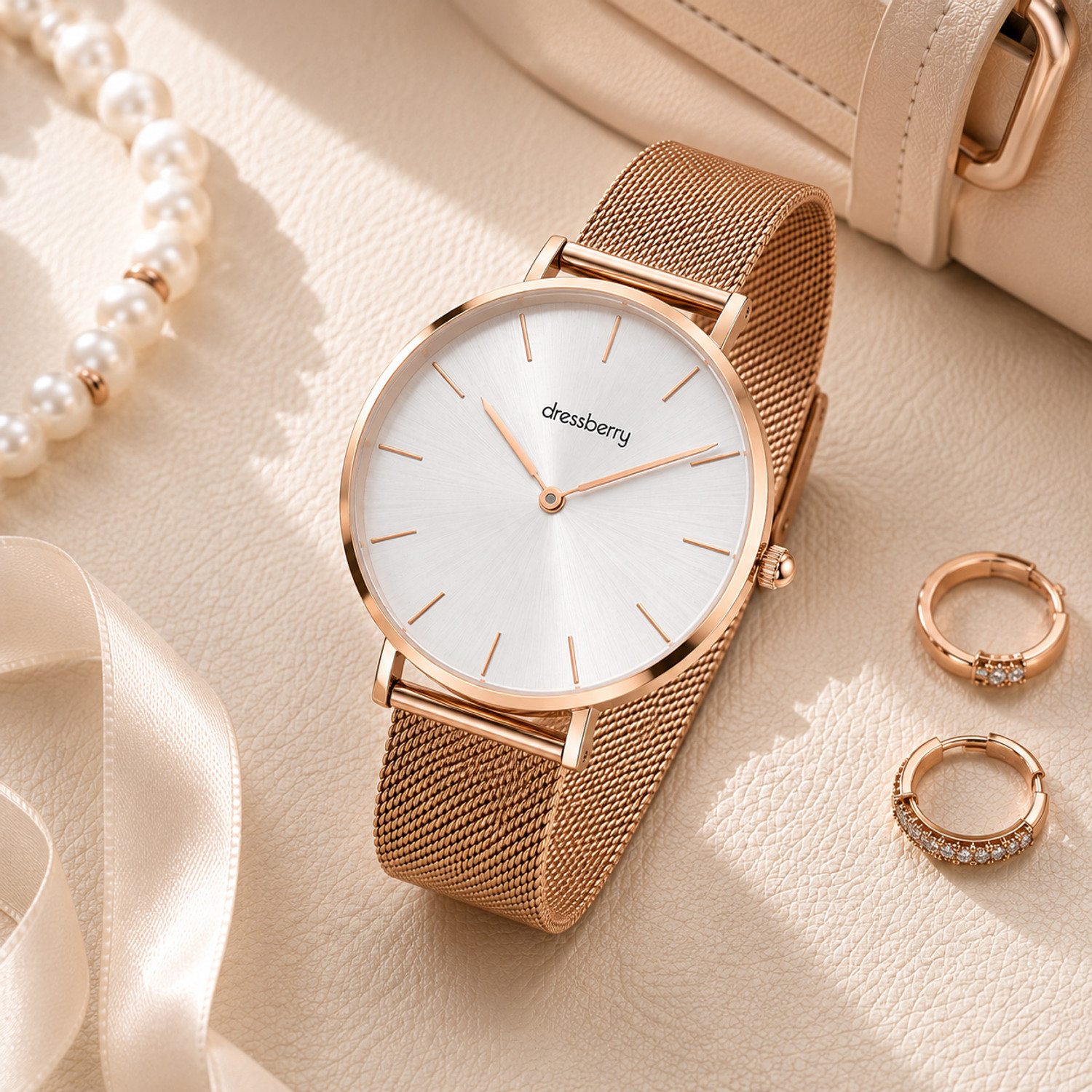 Dressberry 336KKM01 Dressberryb Premium Aritocrat White Round Dial Women's & Girl's Analog Watch - For Women