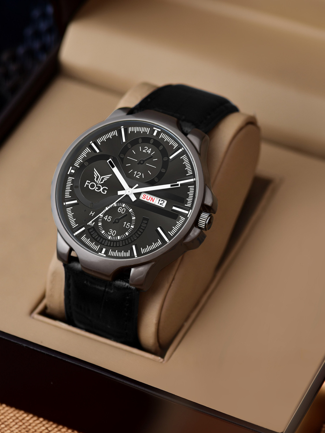 FOGG 1217-Black Men's Analog Watch - Image 1