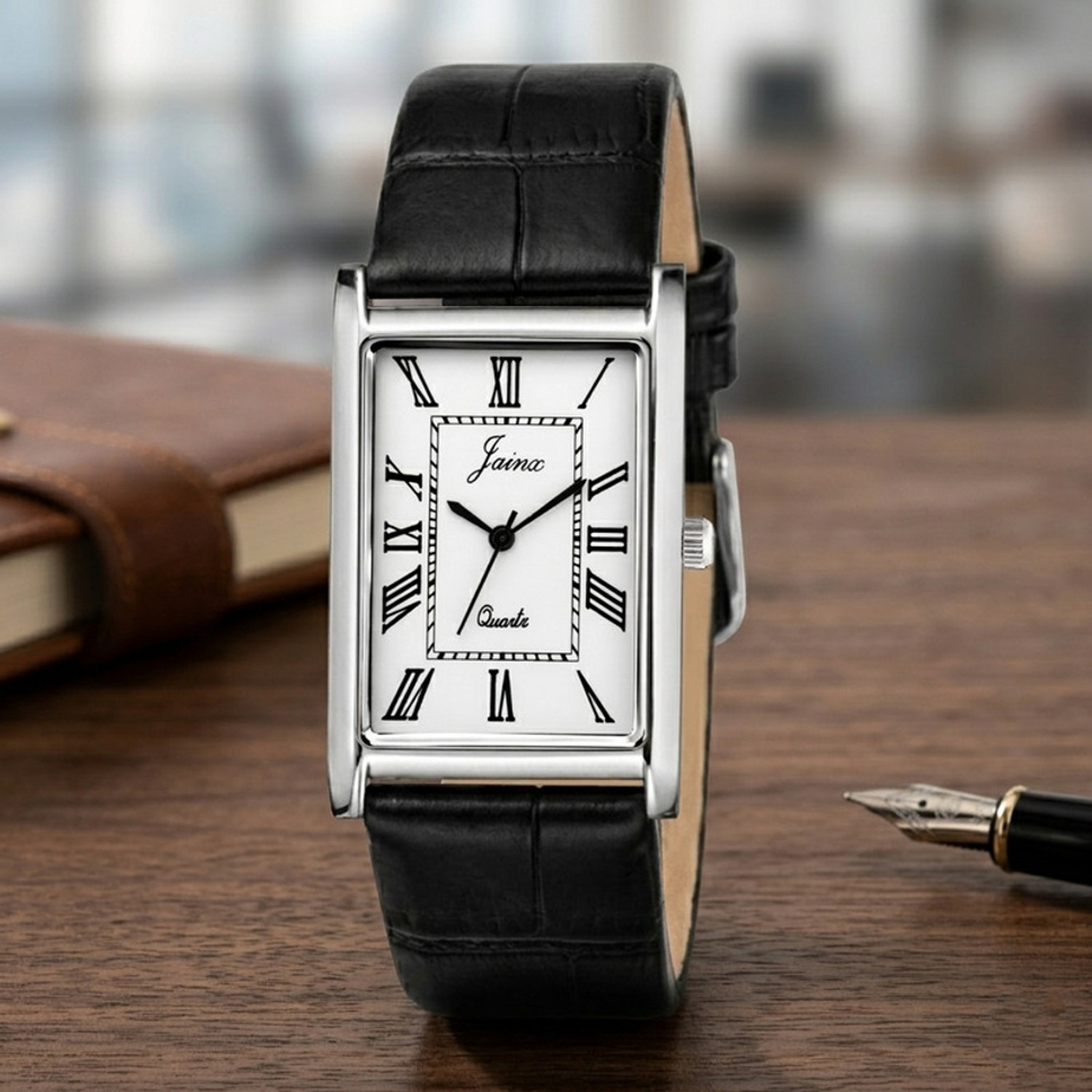 JAINX JM7250 Black Leather Strap Analog Watch - Image 6