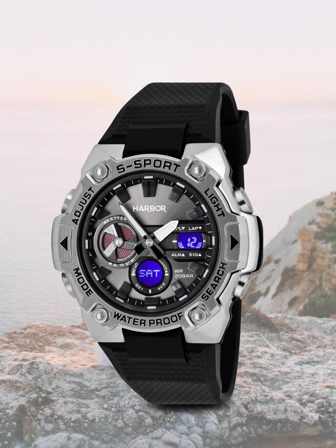Image of Harbor High-tech analog-digital watch for men Analog-Digital Watch - For Men World time watch with analog-digital display, built for active lifestyles