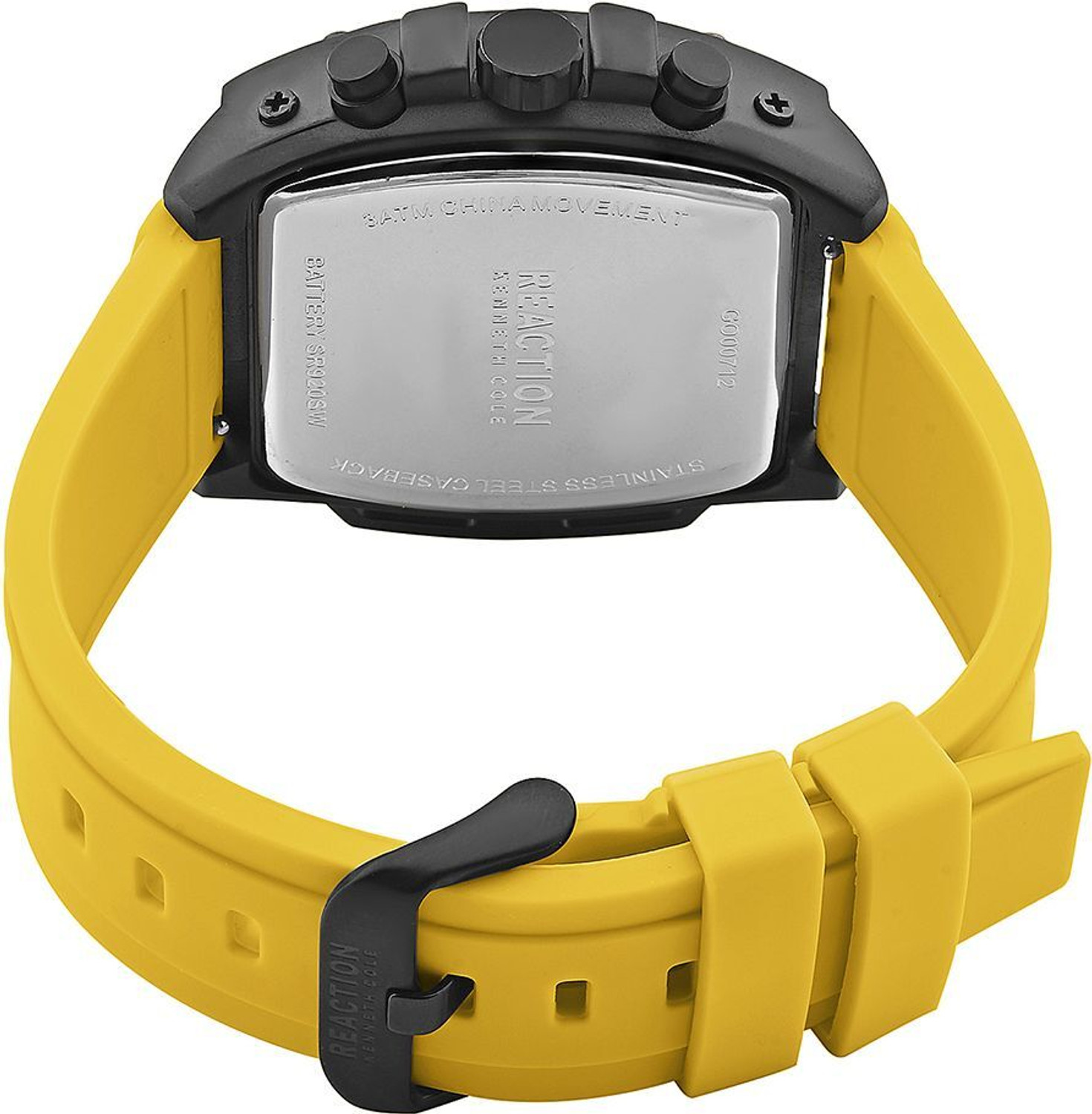 Image of Kenneth Cole Reaction Men's Chronograph Yellow Watch | Yellow Tonneau Dial Analog Watch - For Men KRWGO0071203
