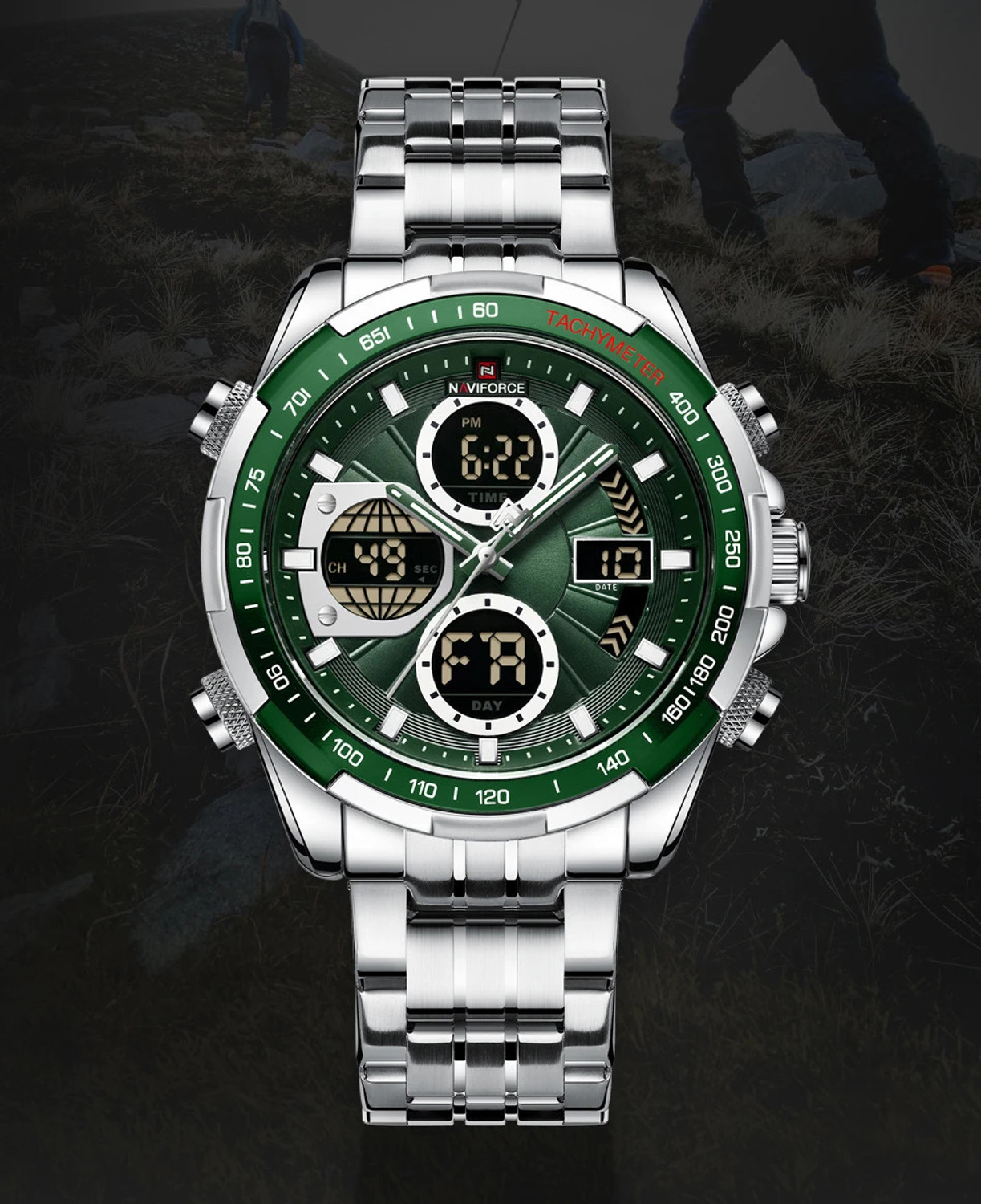Naviforce NF9197 Black & Rose Gold Analog-Digital Watch - Image 1