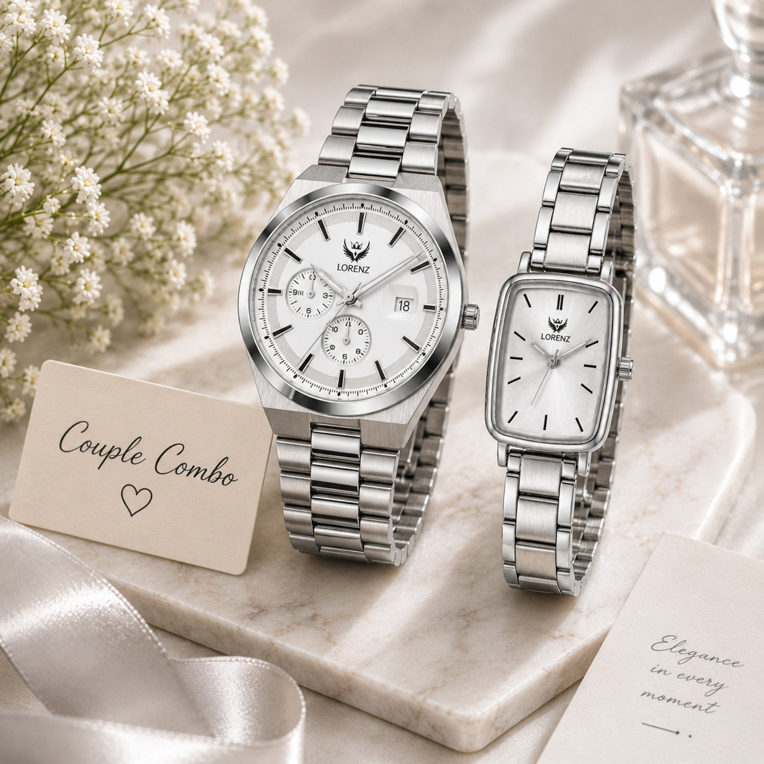 LORENZ Premium Couple Watch Set Lorenz Premium Couple Watch Combo Set Analog Watch - For Couple