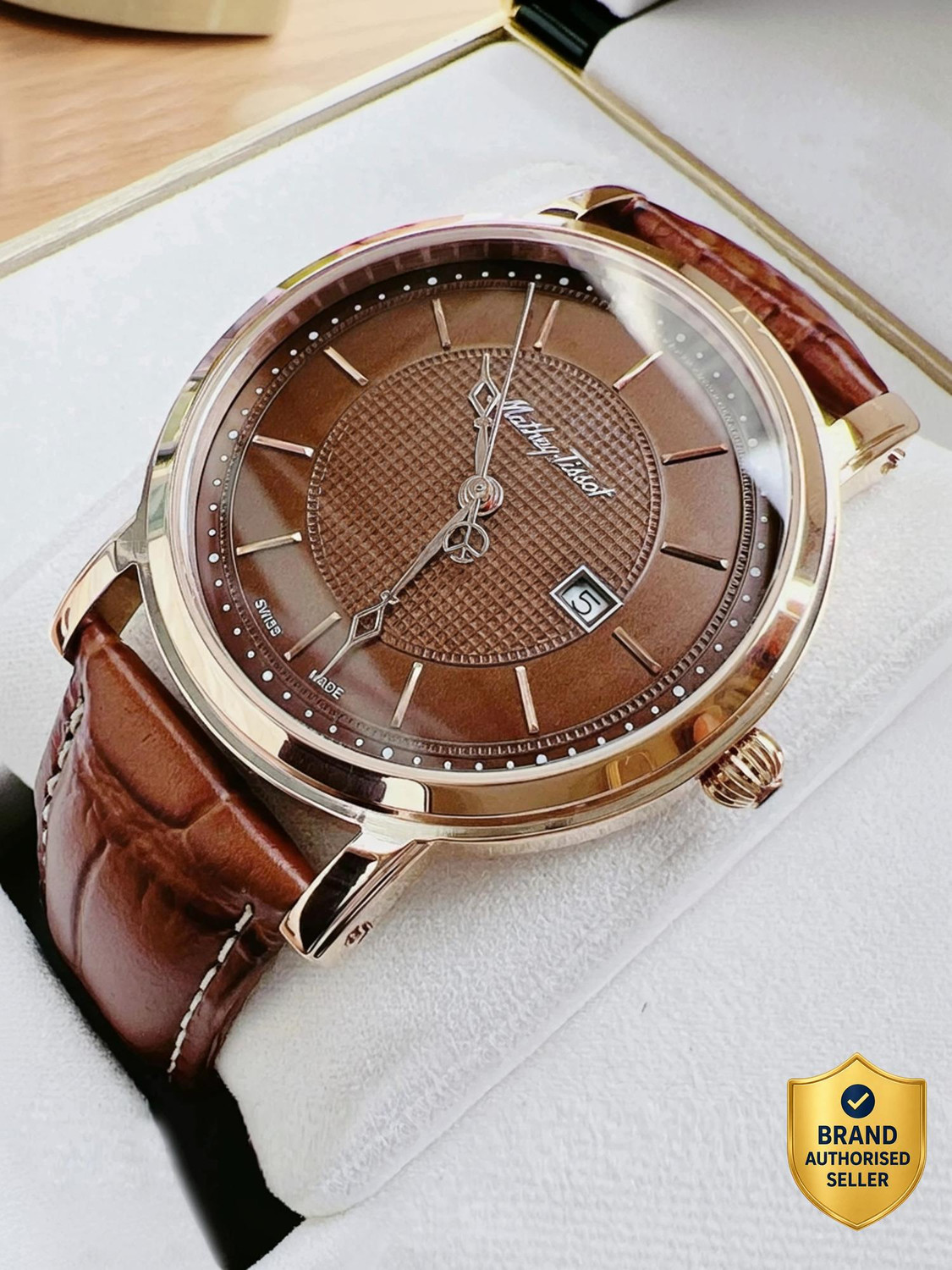Mathey-Tissot HB611251PM Brown Leather Quartz Watch - Image 1
