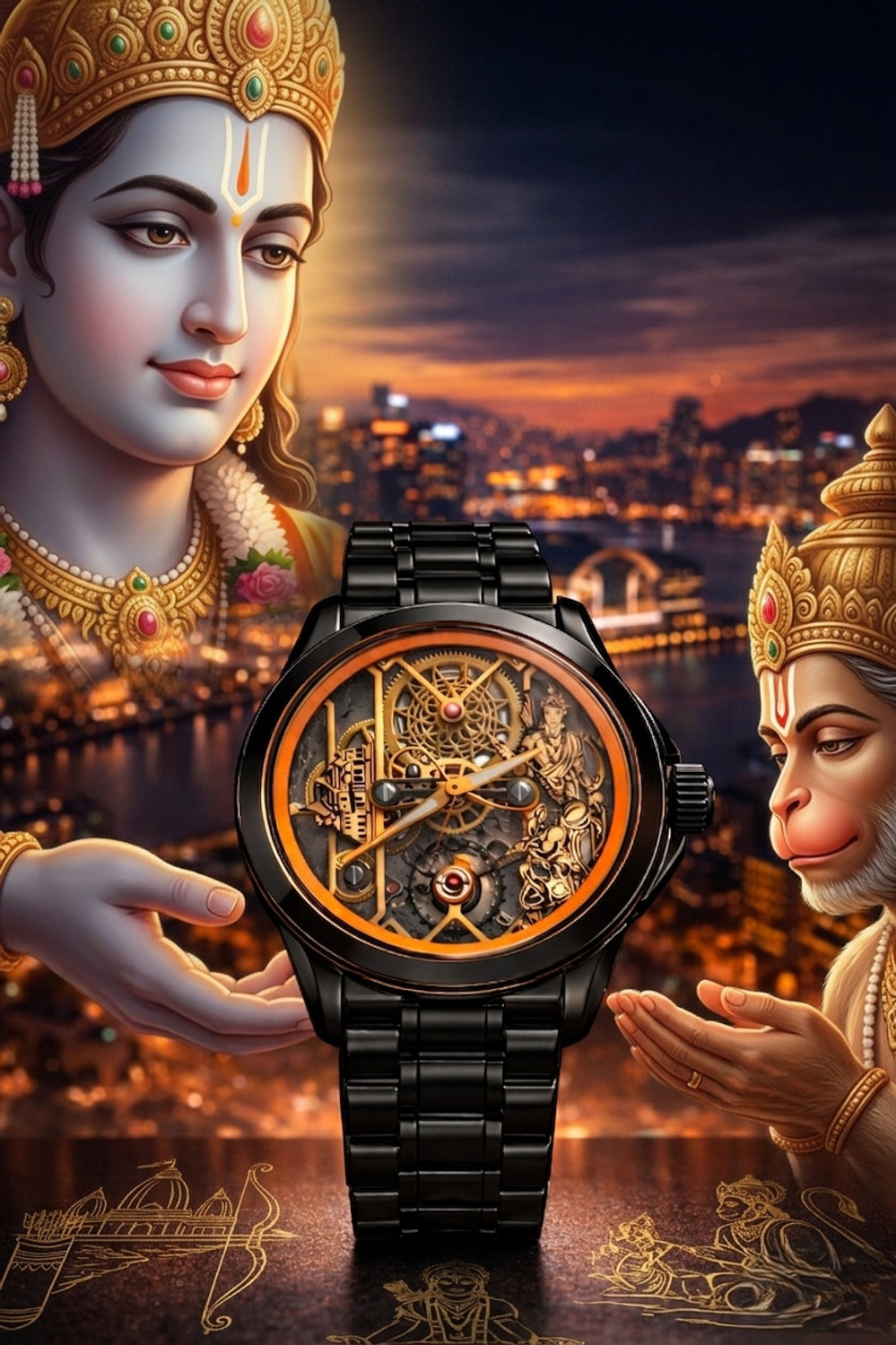 Image of Amruthaghalige Kannada watch Analog Watch - For Men BW000107 Tan Silver