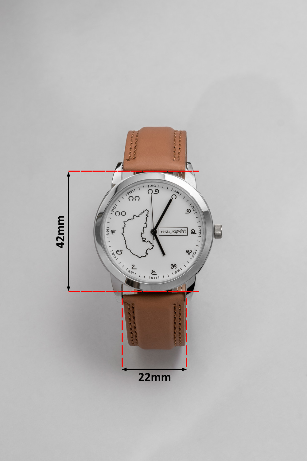 Image of Amruthaghalige Kannada watch Analog Watch - For Men BW000107 Tan Silver