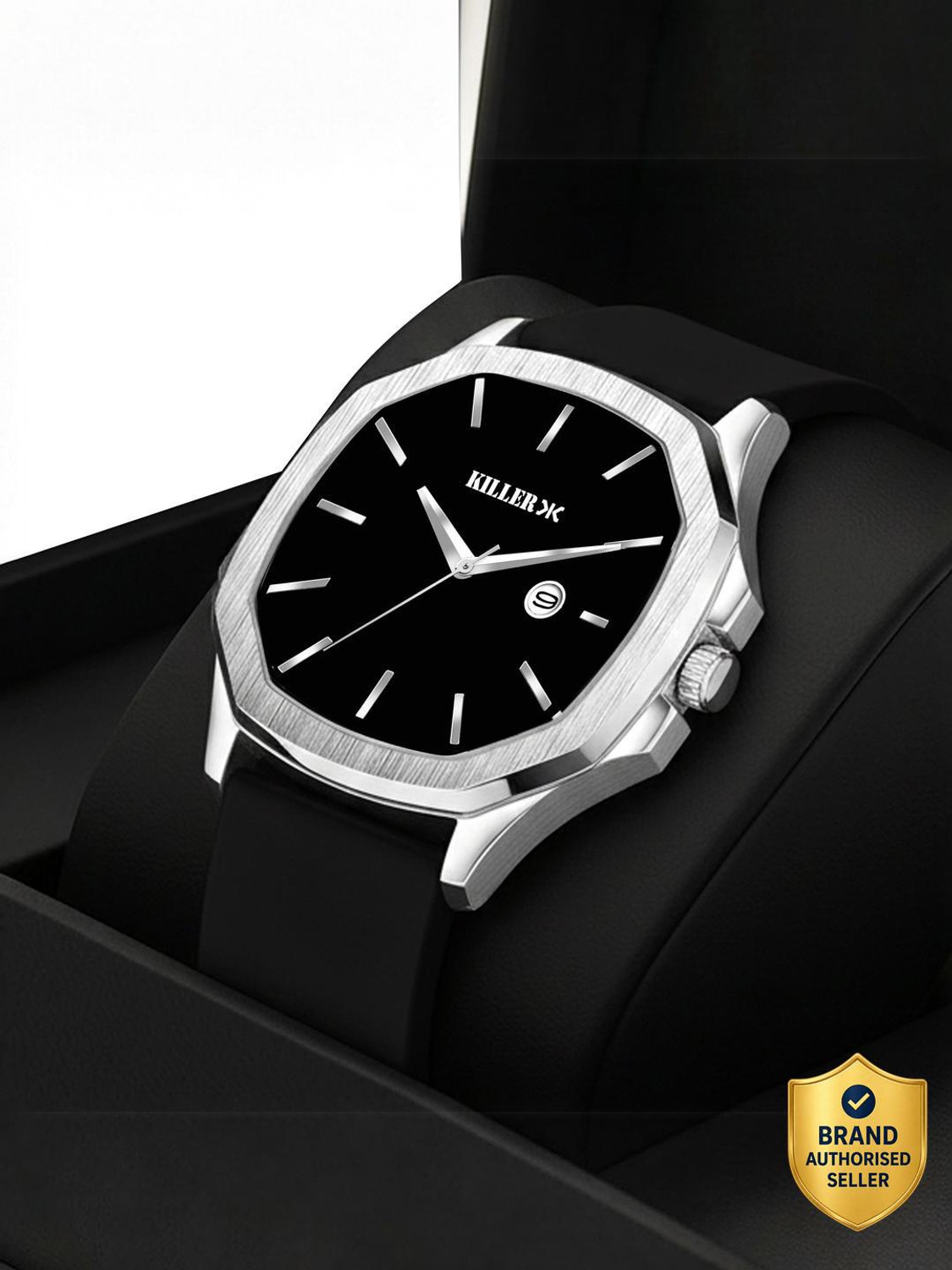 Image of KILLER UNISEX Date Function Working Free Size Adjutable Chain Lock Premium Quality Analog Watch - For Men KILLR-931-BLUE-SILVER