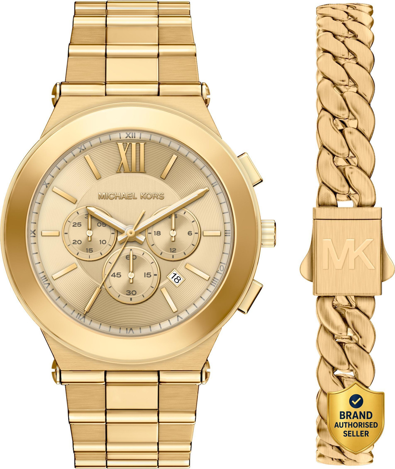 Image of GUESS Tri Bellini Champagne Round Dial Analog Watch - For Women GW0914L2