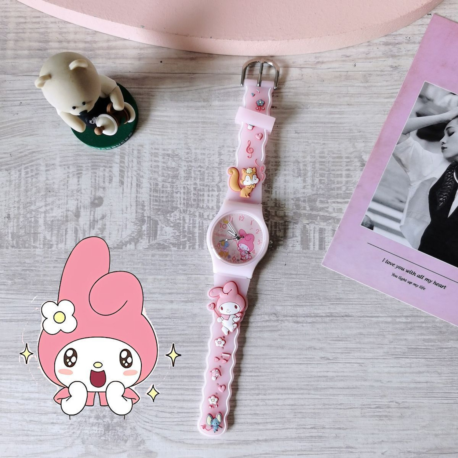 Image of MAAN INTERNATIONAL Kids Butterfly Fantasy Cartoon LED Light Purple Silicone Strap Analog Watch - For Boys & Girls BF-PURPLE