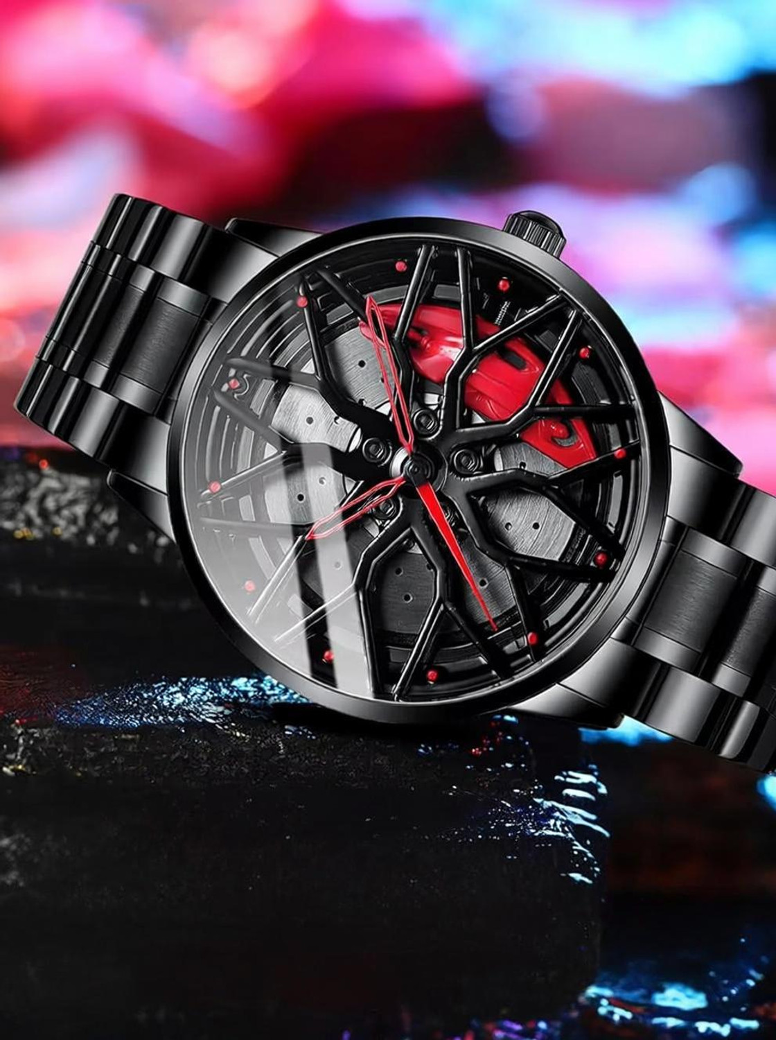 SDM Men's Red 360 Rotation Watch Spinner - Image 1