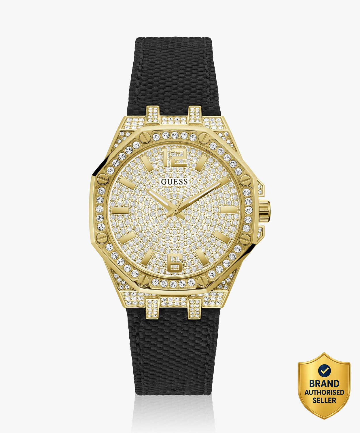 Image of GUESS Tri Bellini Champagne Round Dial Analog Watch - For Women GW0914L2