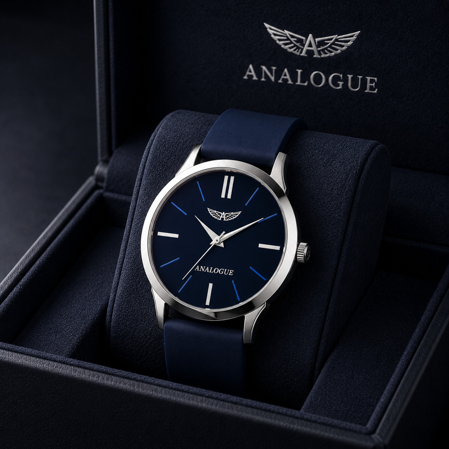ANALOGUE Minimalist Slim Series Blue Watch Strap - Image 1