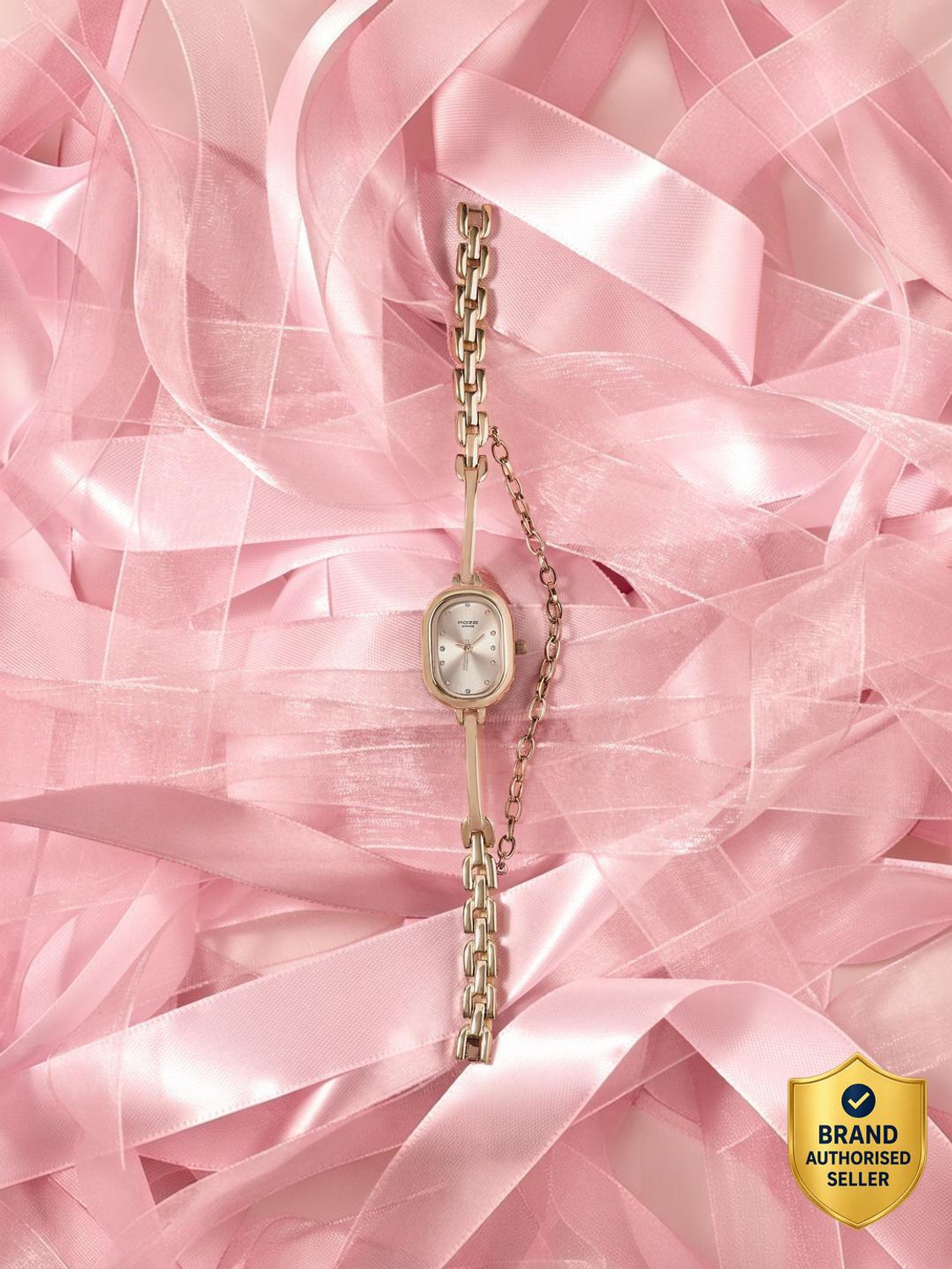 SONATA Poze 8 Poze 8 Quartz Pink Dial IP Rose Gold Alloy Watch & Jewellery Accessory Analog Watch - For Women