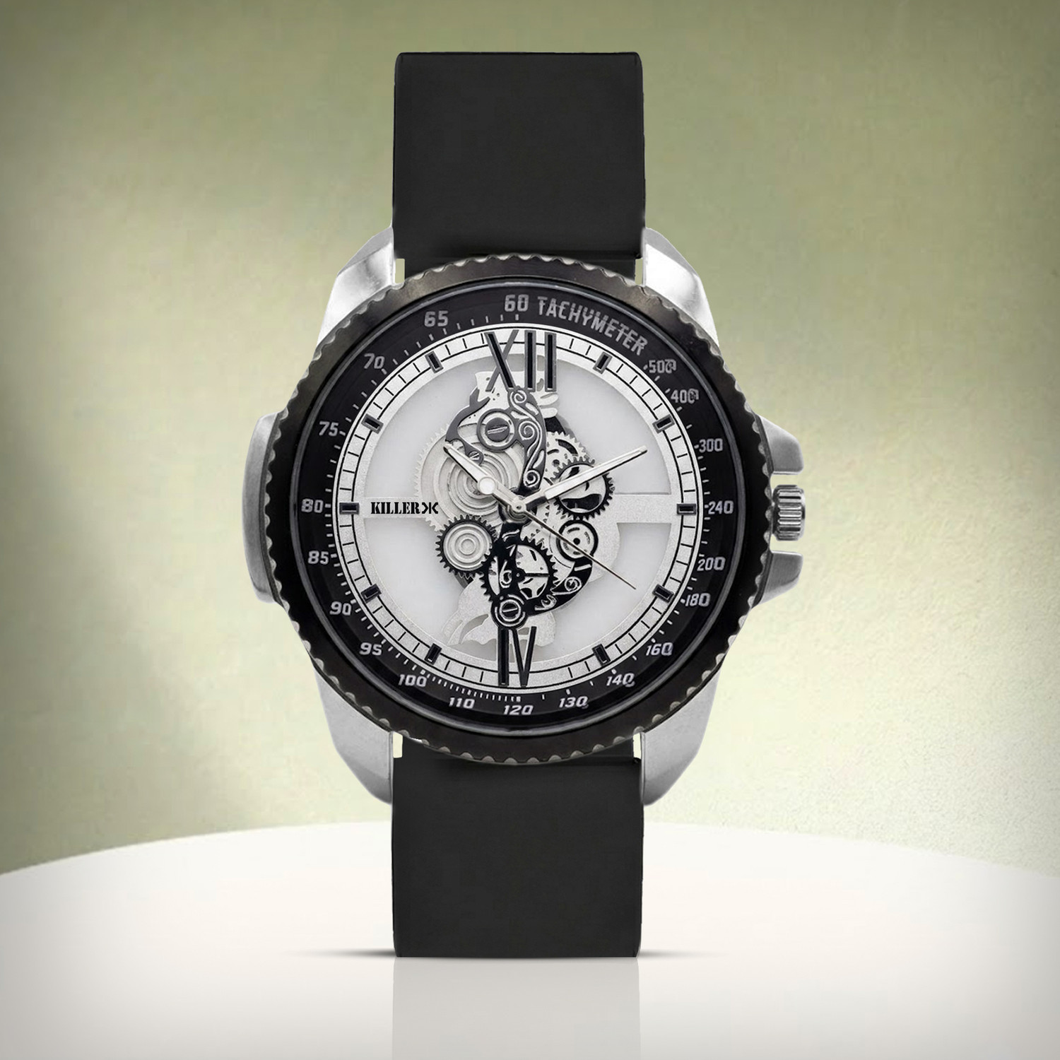 Image of KILLER Analog Watch - For Men | with Designer Skeleton Dial Silicone Strap | Stylish Casual Wear Wrist Watch