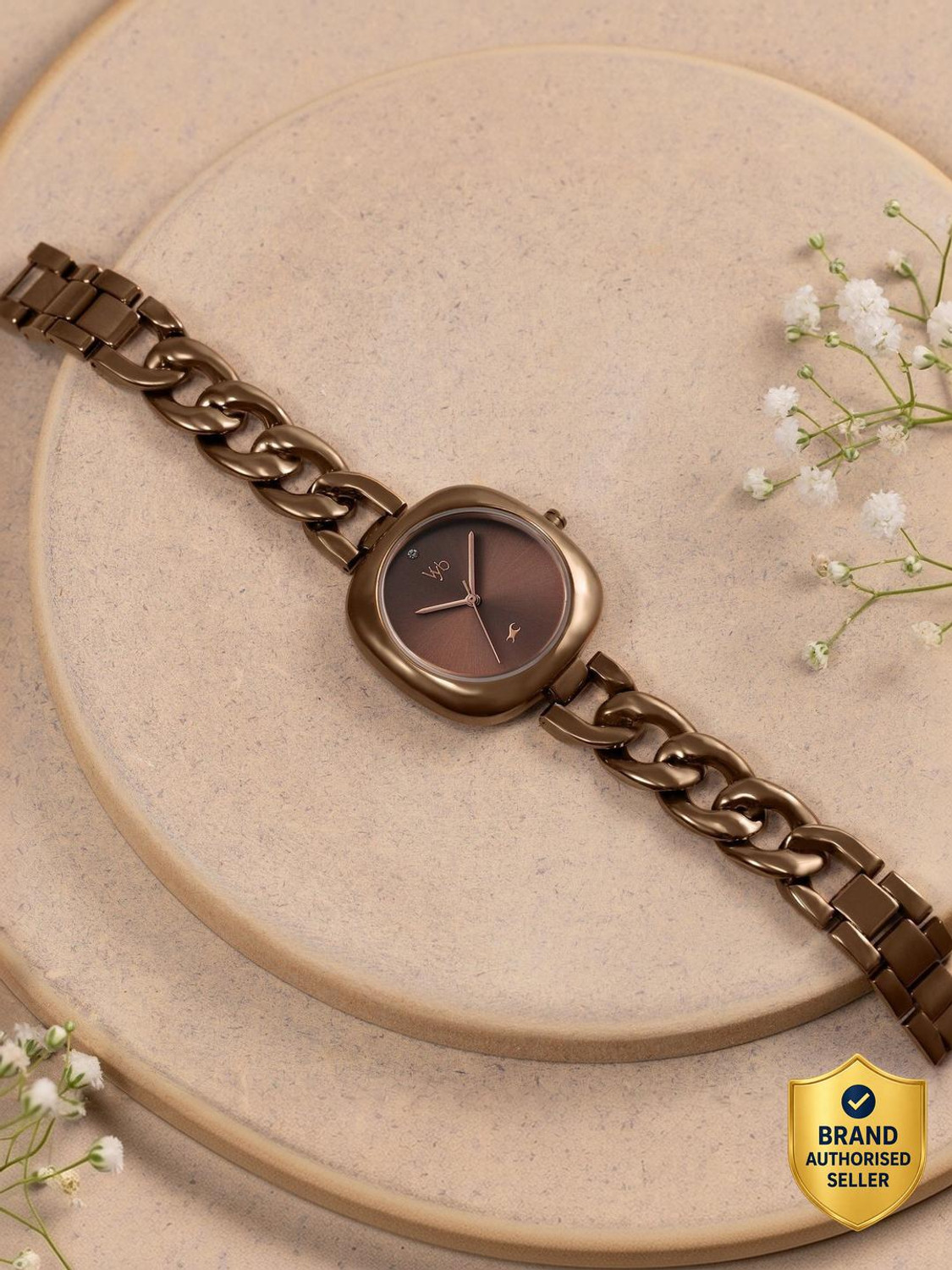 Fastrack Fastrack Vyb Spotlight Fastrack Vyb Spotlight Quartz Coffee Brown Dial Brown Strap Analog Watch - For Women